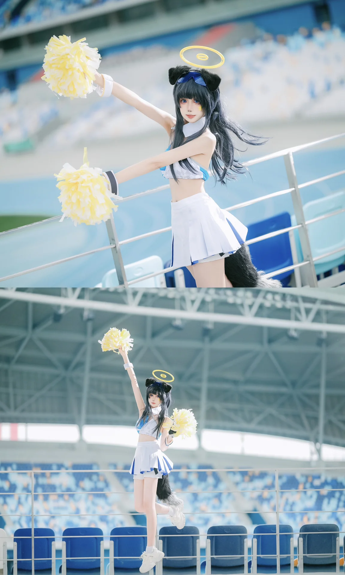 【猫塚ヒビキ コスプレ】ブルーアーカイブ、スタジアムでの元気いっぱいの応援 - 8 枚目