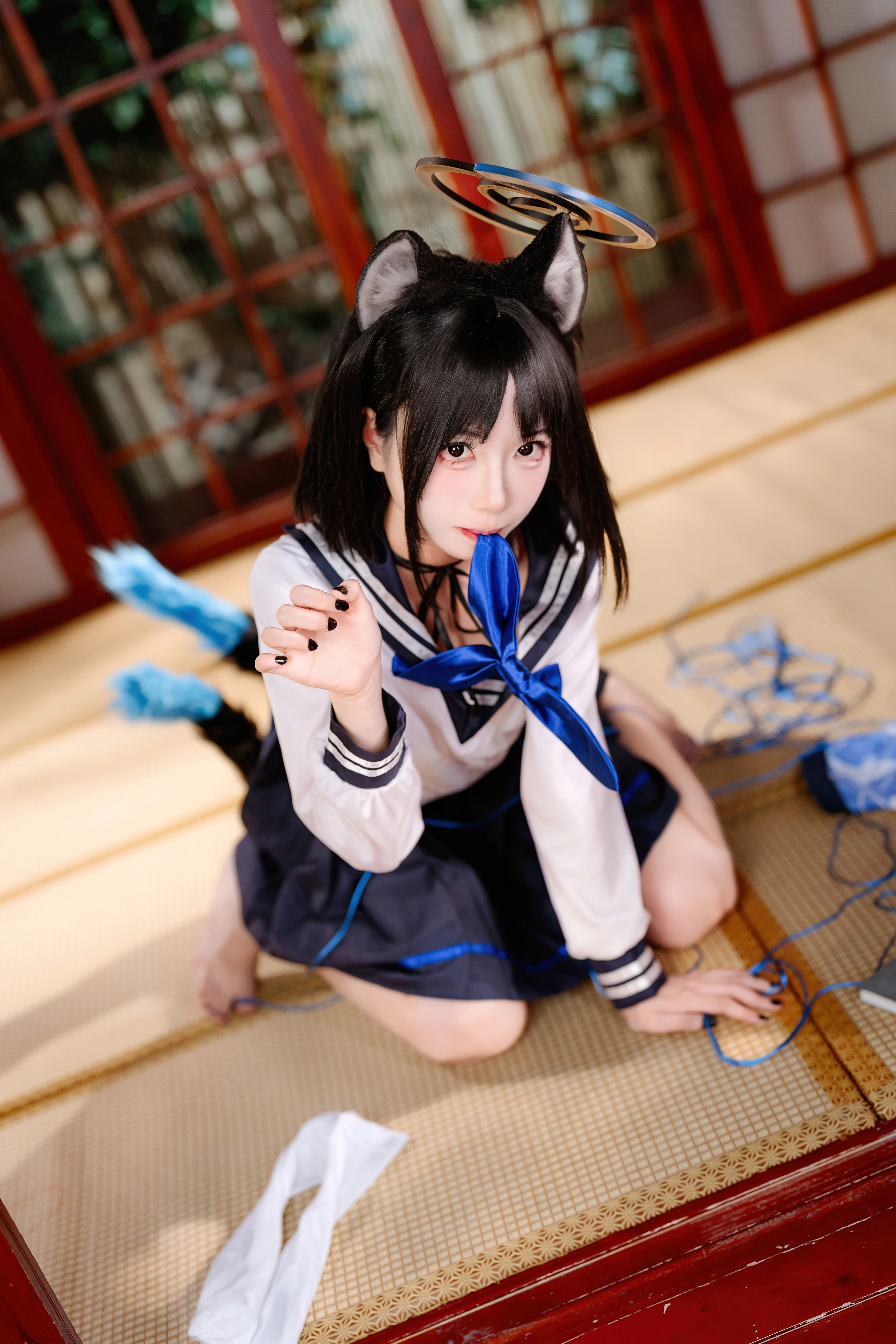 【桐生キキョウ コスプレ】ブルーアーカイブのあの黒猫、本日の日常スナップ - 1 枚目
