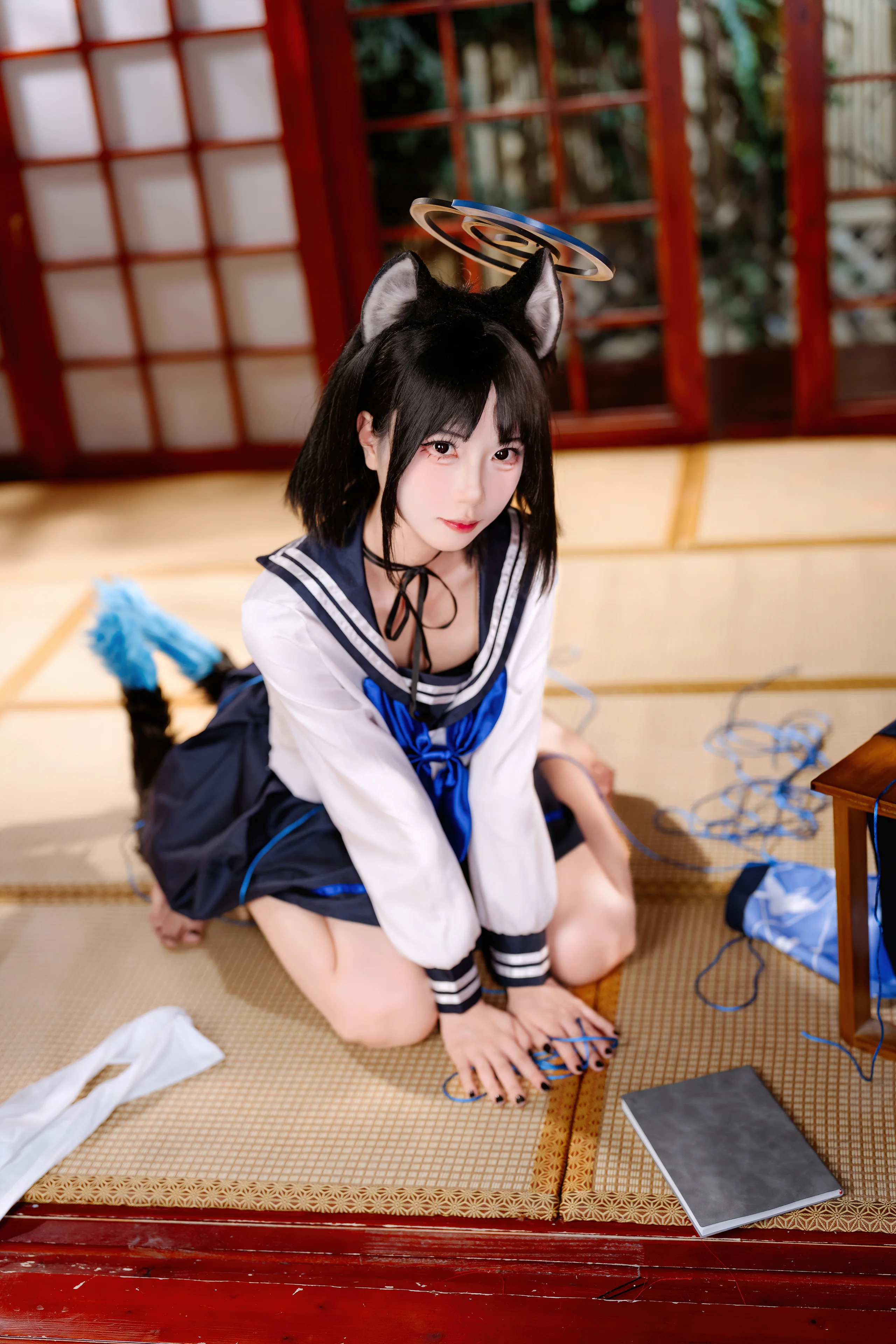 【桐生キキョウ コスプレ】ブルーアーカイブのあの黒猫、本日の日常スナップ - 2 枚目