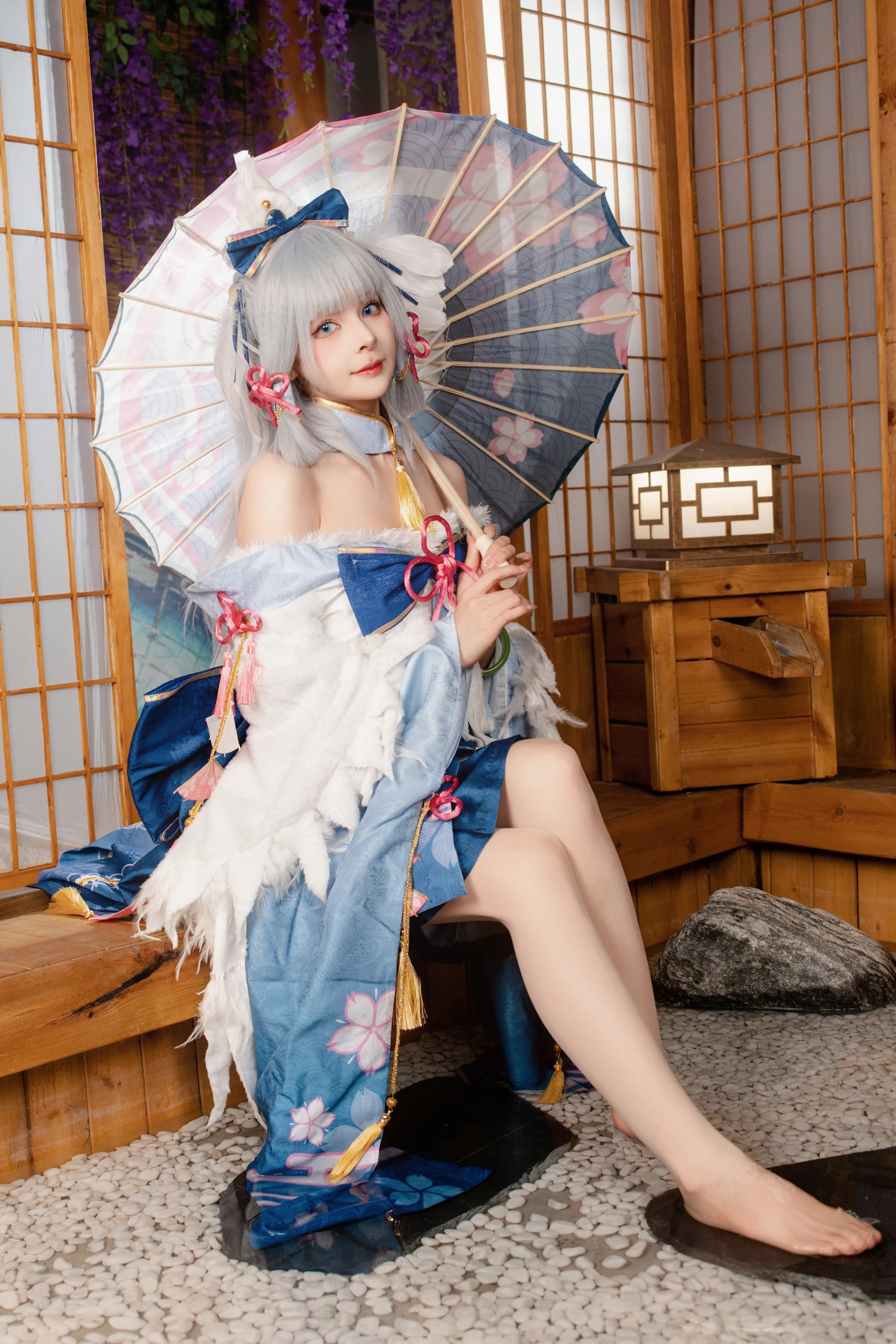 [Kamisato Ayaka cosplay] The Shirasagi Himegimi's Poem of Cherry Blossoms - Image 4