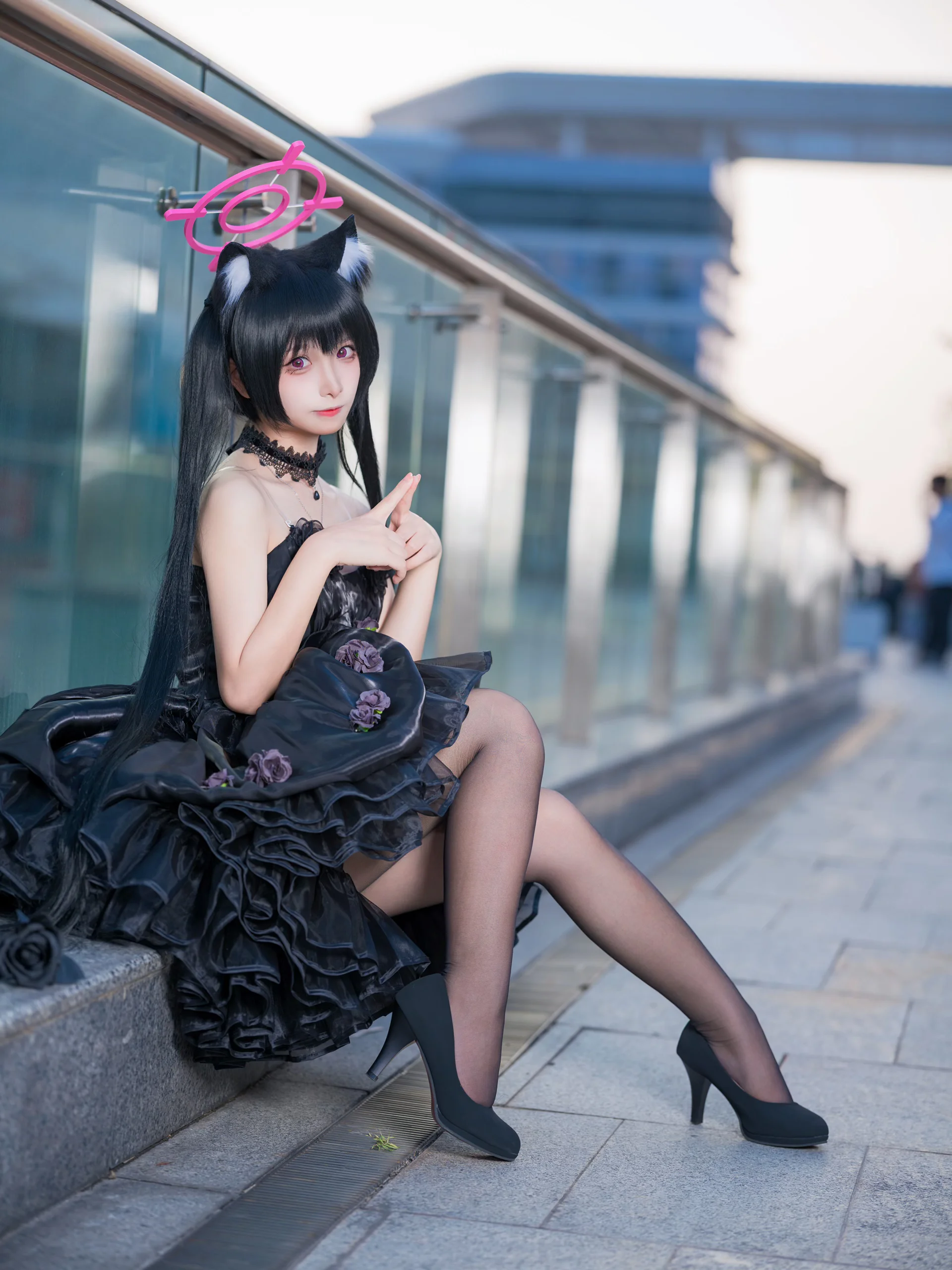 【黑见芹香cos】蔚蓝档案礼服，广州baonly户外实拍记录 - 第 3 张