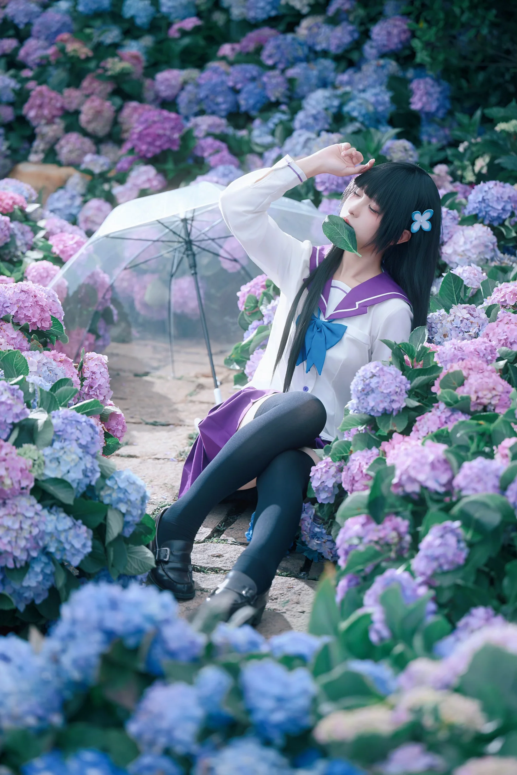 [Sankarea: Undying Love cosplay] Obsession and Pure White Amidst Hydrangeas - Image 2