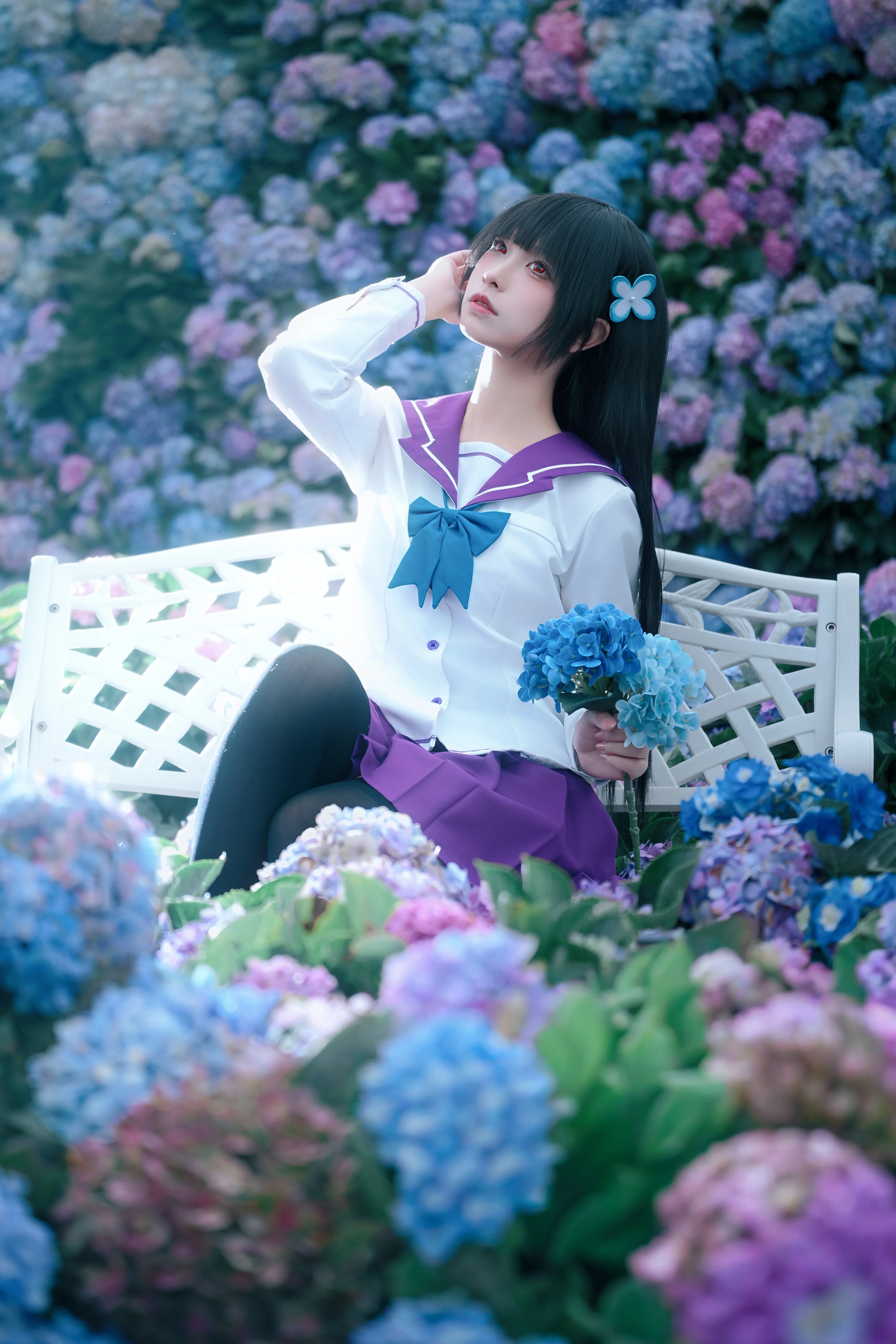 [Sankarea: Undying Love cosplay] Obsession and Pure White Amidst Hydrangeas - Image 6