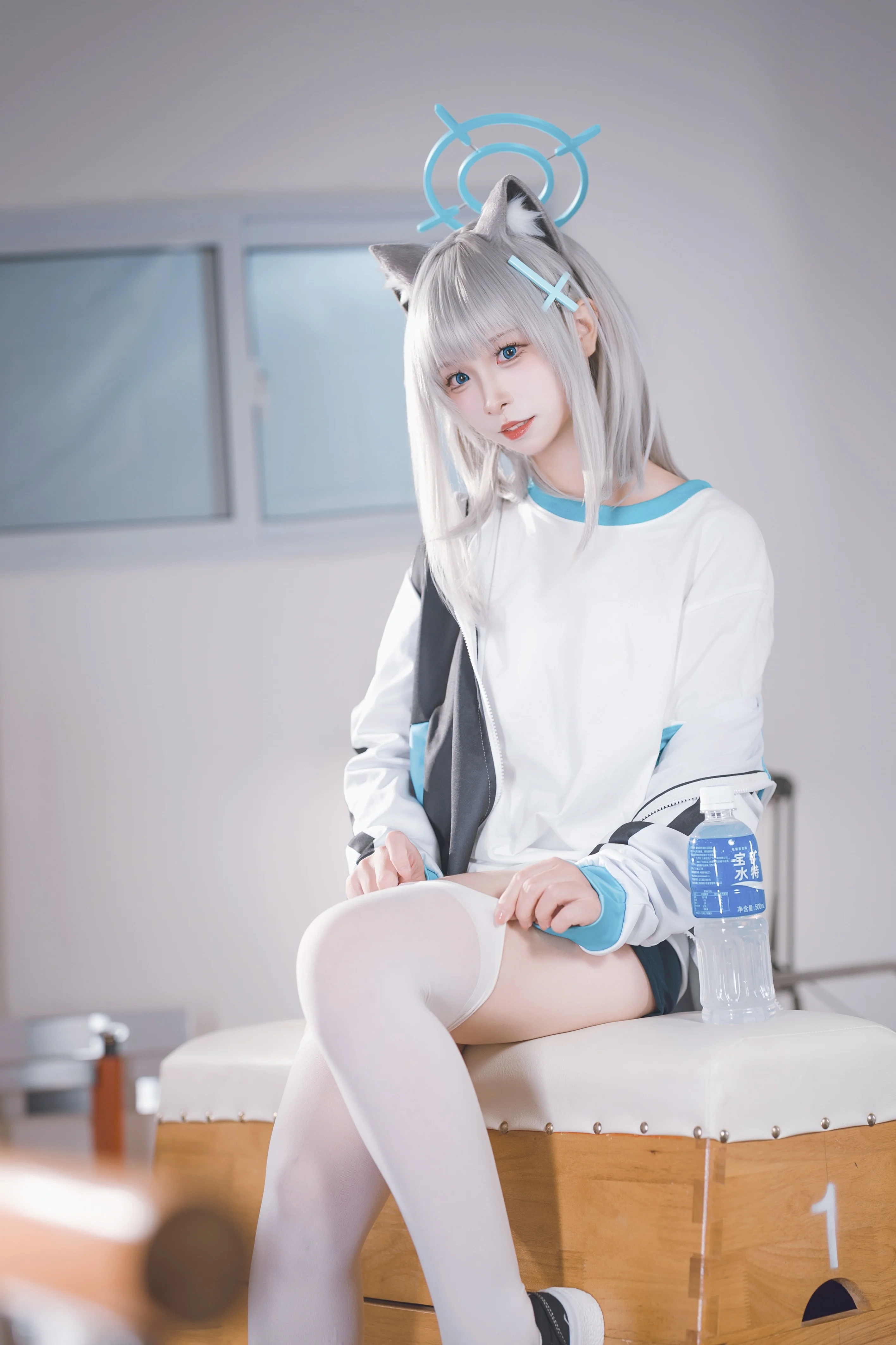 [Sunaōkami Shiroko Cosplay] Blue Archive Gymnastics Uniform — A Refreshing Sporty Daily Life - Image 1