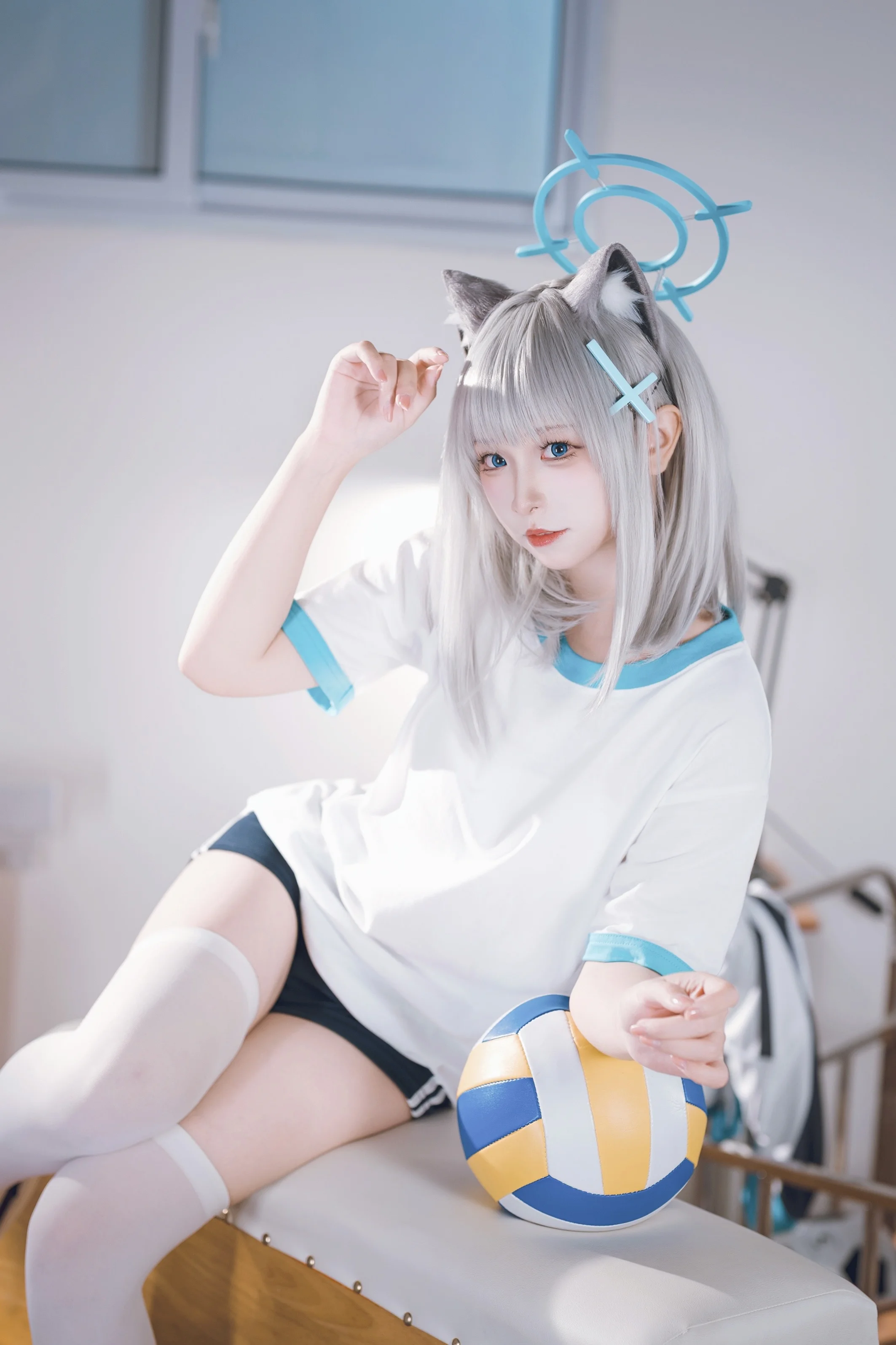 [Sunaōkami Shiroko Cosplay] Blue Archive Gymnastics Uniform — A Refreshing Sporty Daily Life