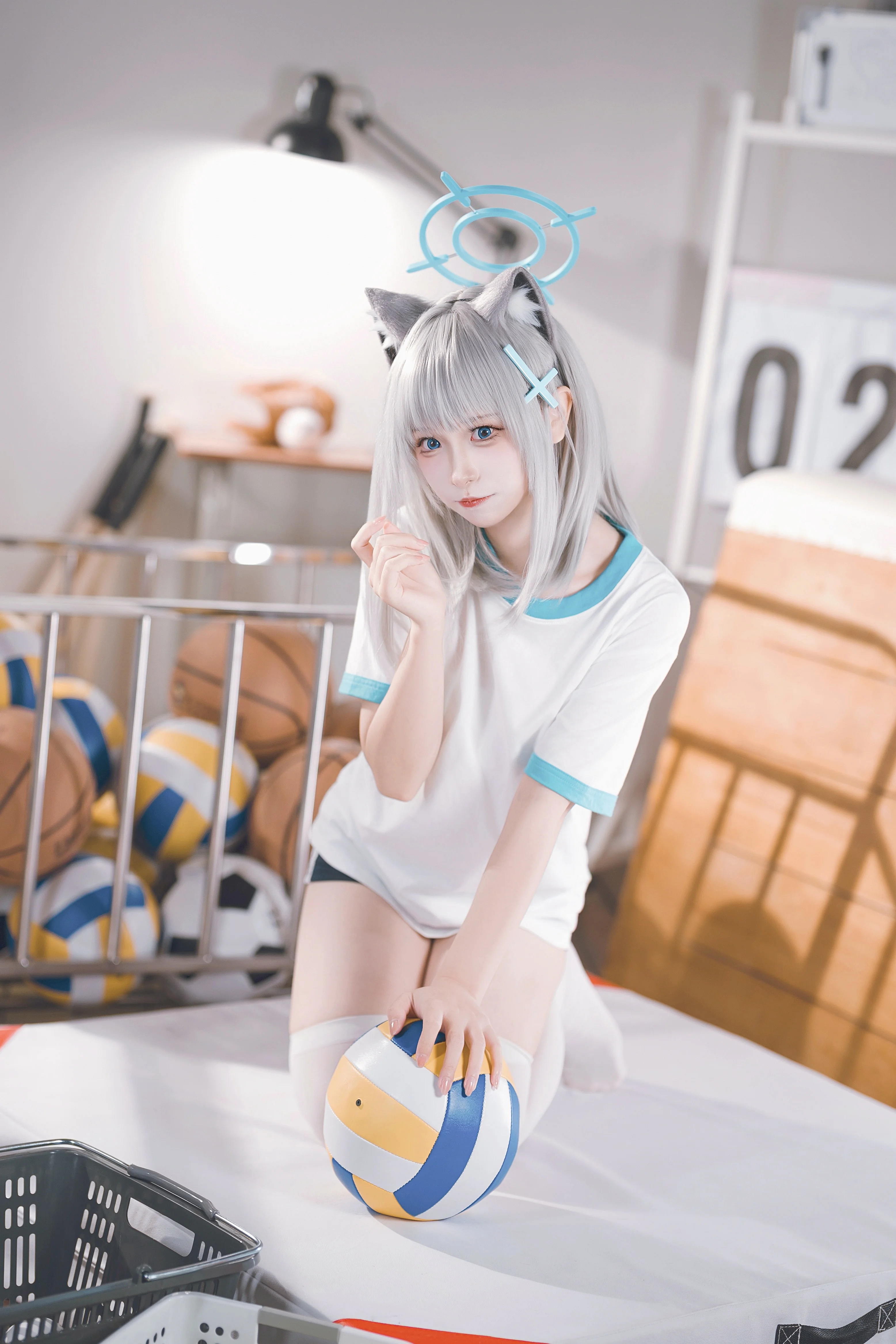 [Sunaōkami Shiroko Cosplay] Blue Archive Gymnastics Uniform — A Refreshing Sporty Daily Life - Image 3