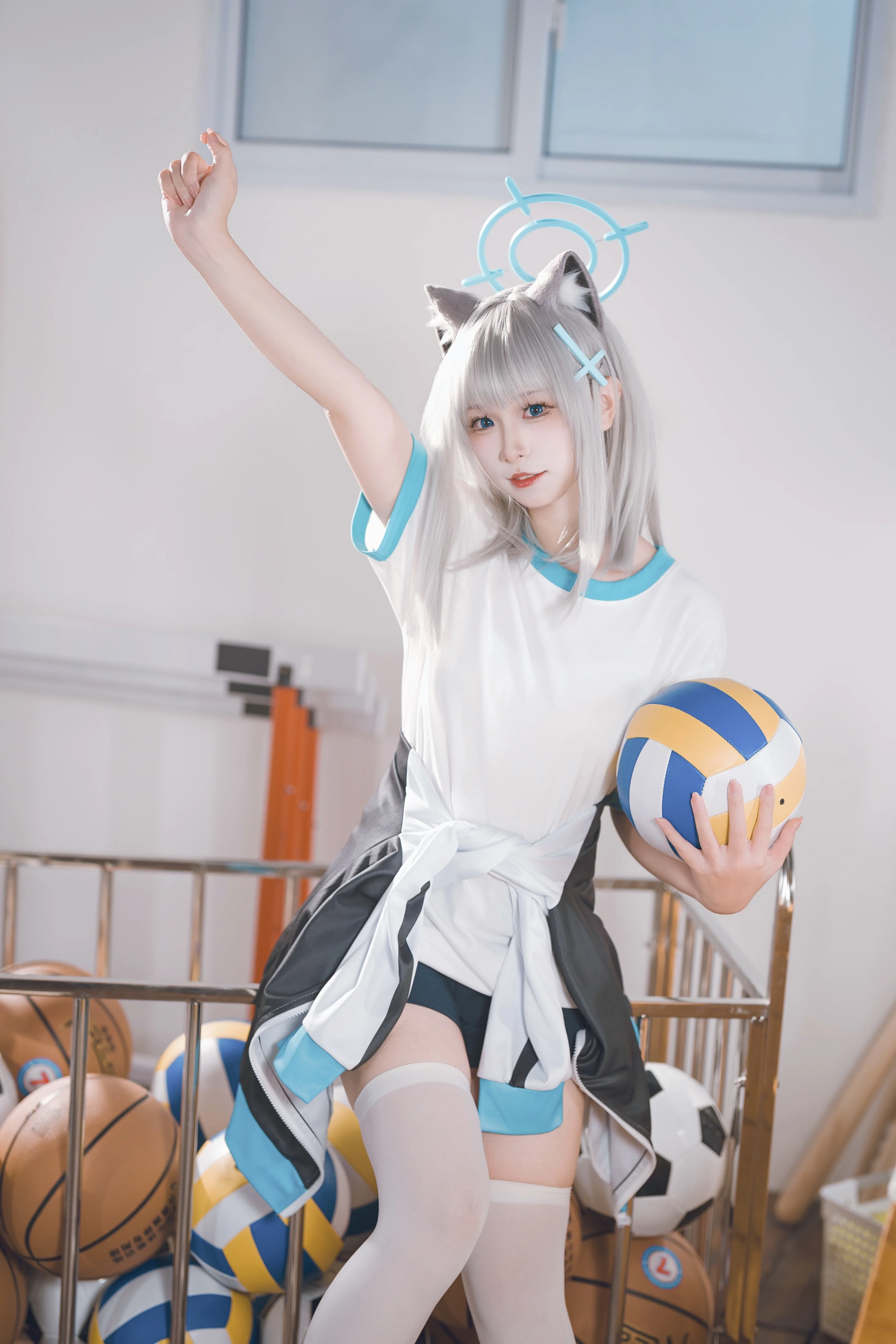 [Sunaōkami Shiroko Cosplay] Blue Archive Gymnastics Uniform — A Refreshing Sporty Daily Life - Image 4