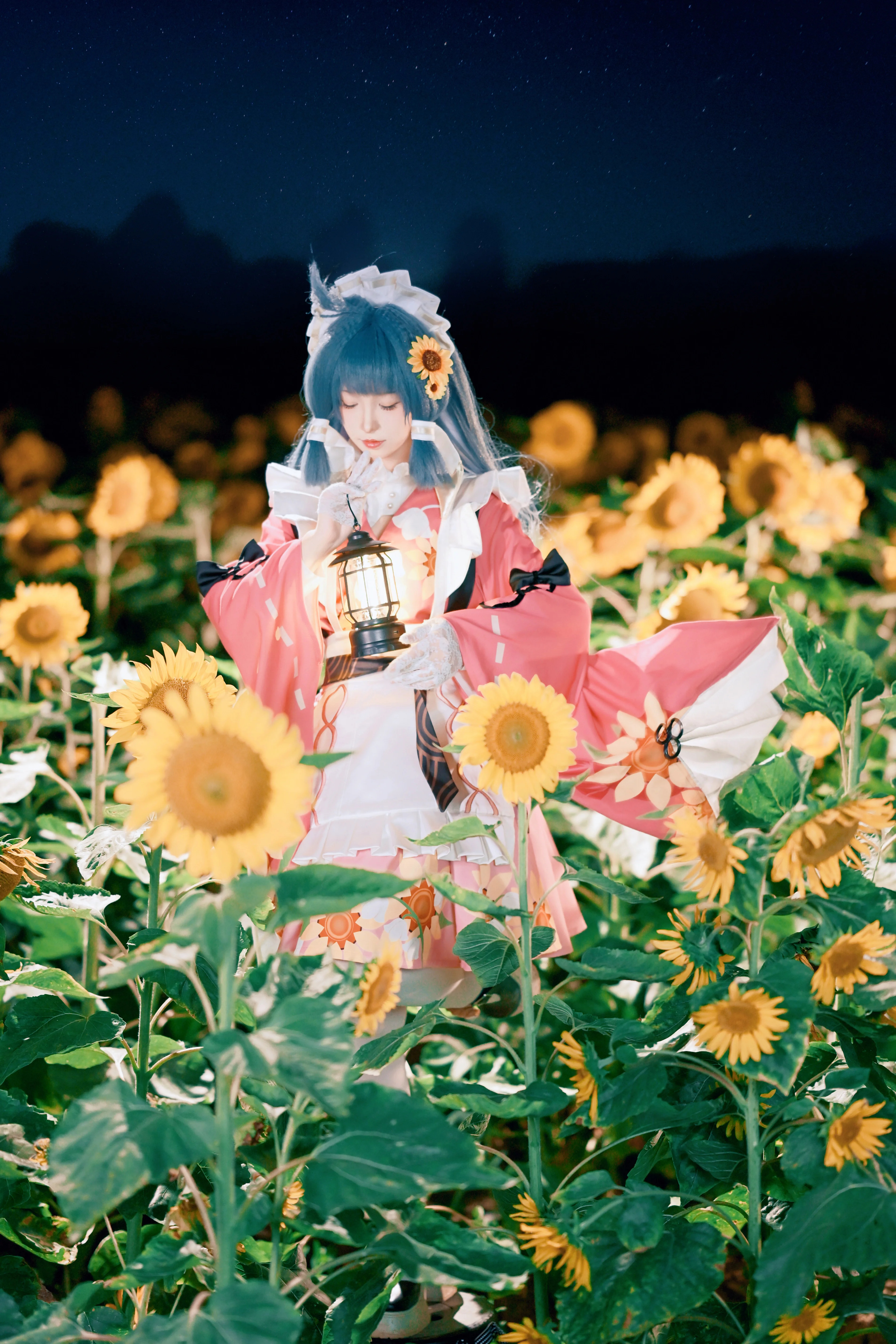 【花原コスプレ】ステラソラ夜間航行、星空とヒマワリの海に身を置いて - 3 枚目