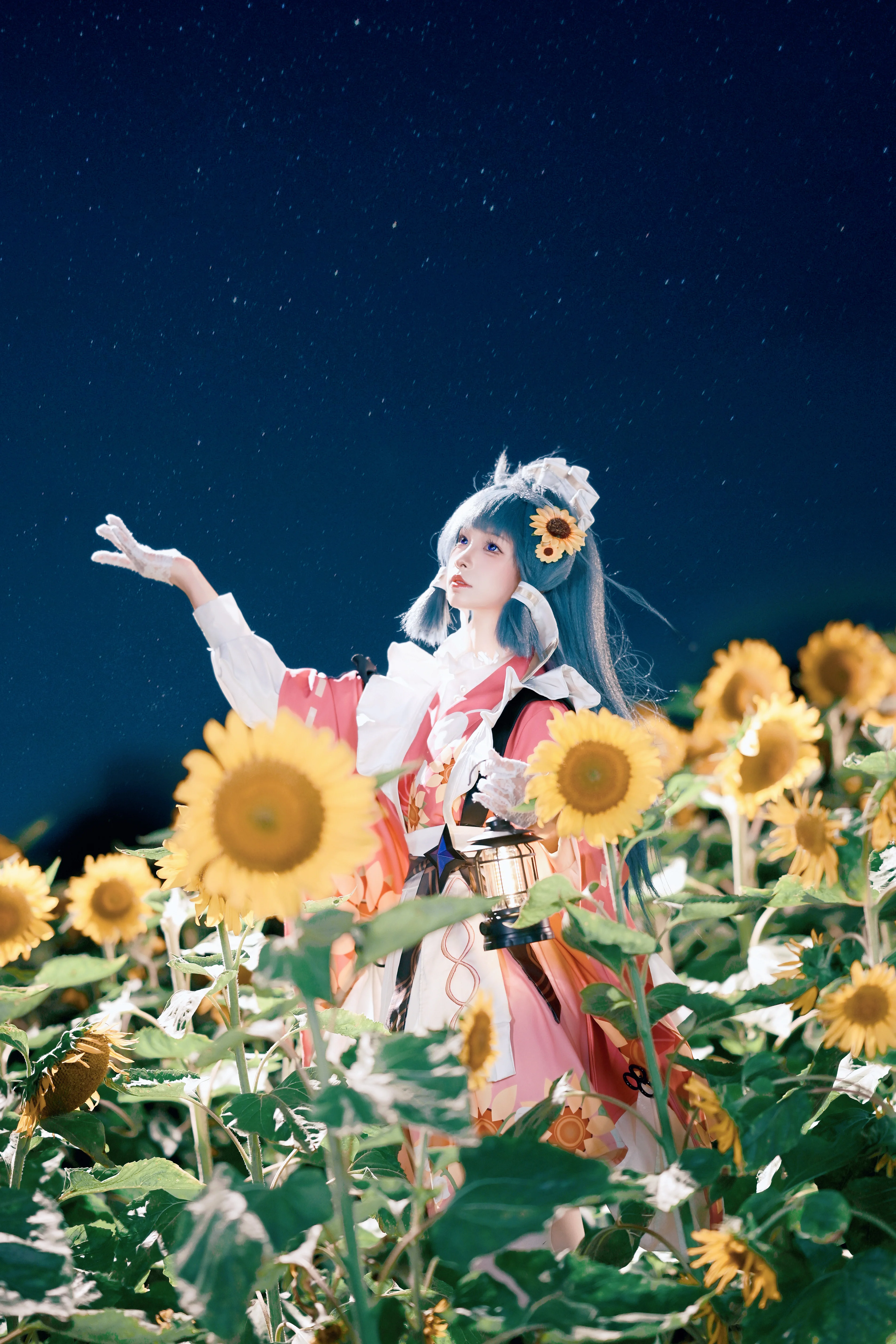 【花原コスプレ】ステラソラ夜間航行、星空とヒマワリの海に身を置いて