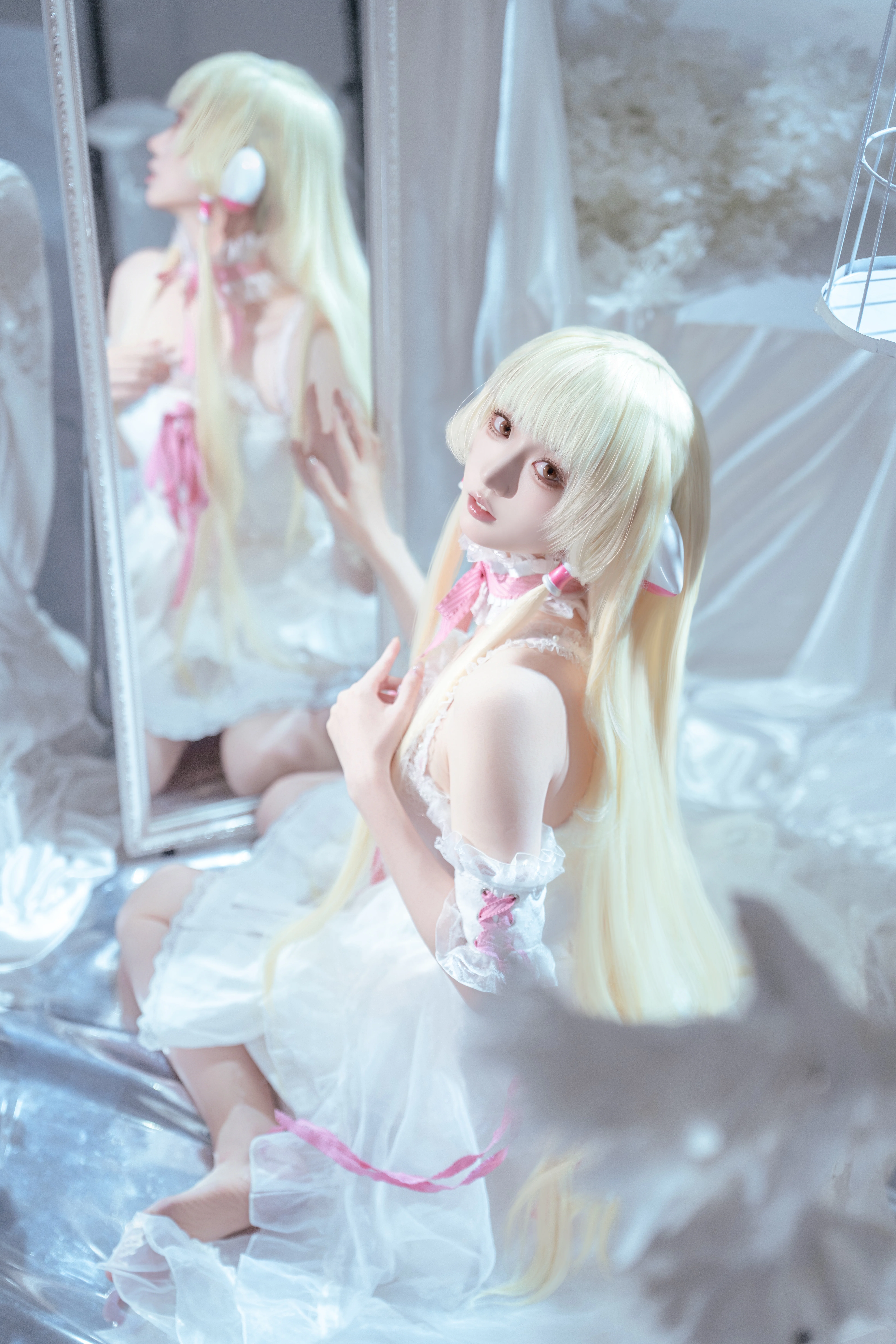 【小叽cos】人形电脑天使心，在纯白羽翼中绽放的纯净光影 - 第4张