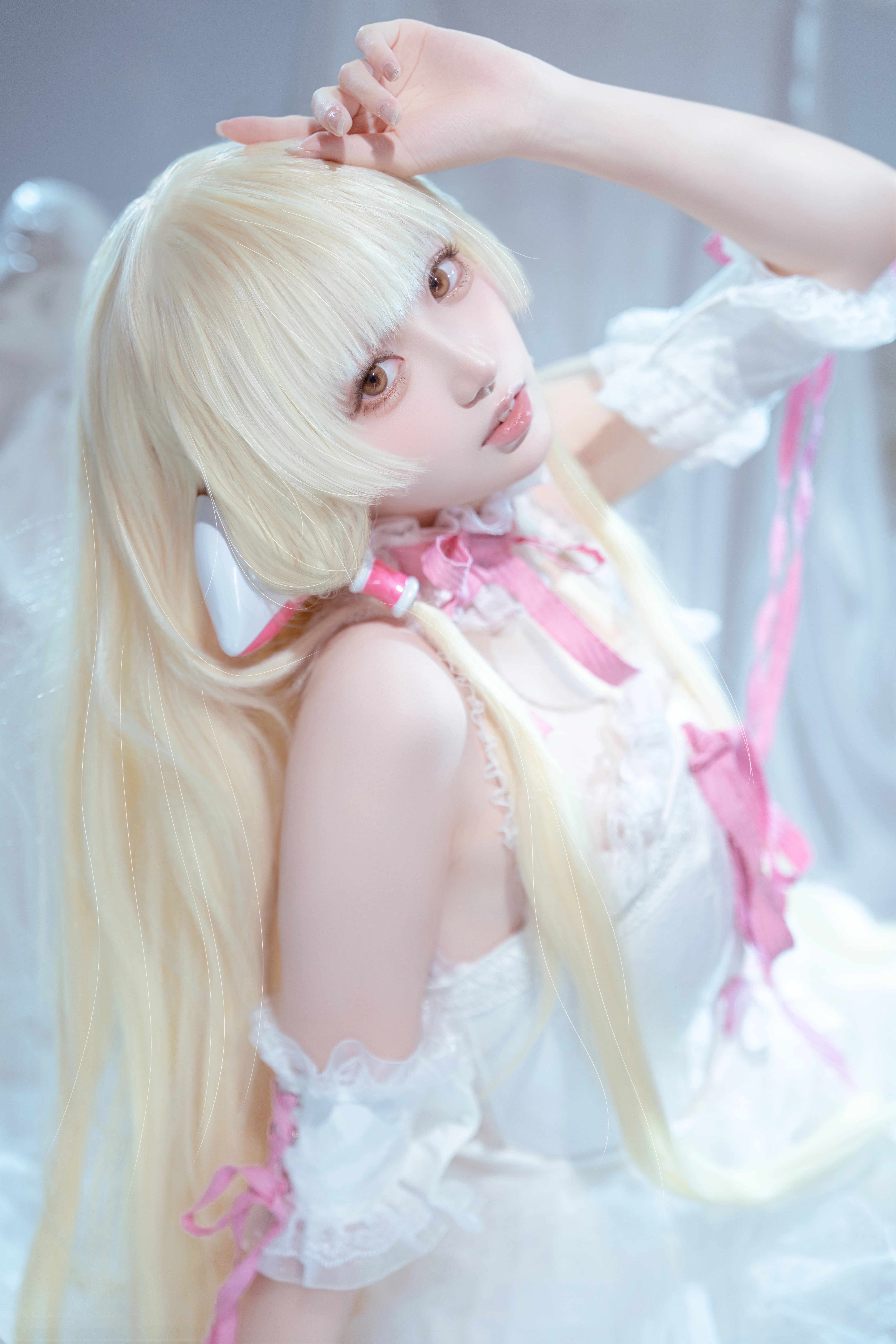 【小叽cos】人形电脑天使心，在纯白羽翼中绽放的纯净光影 - 第5张