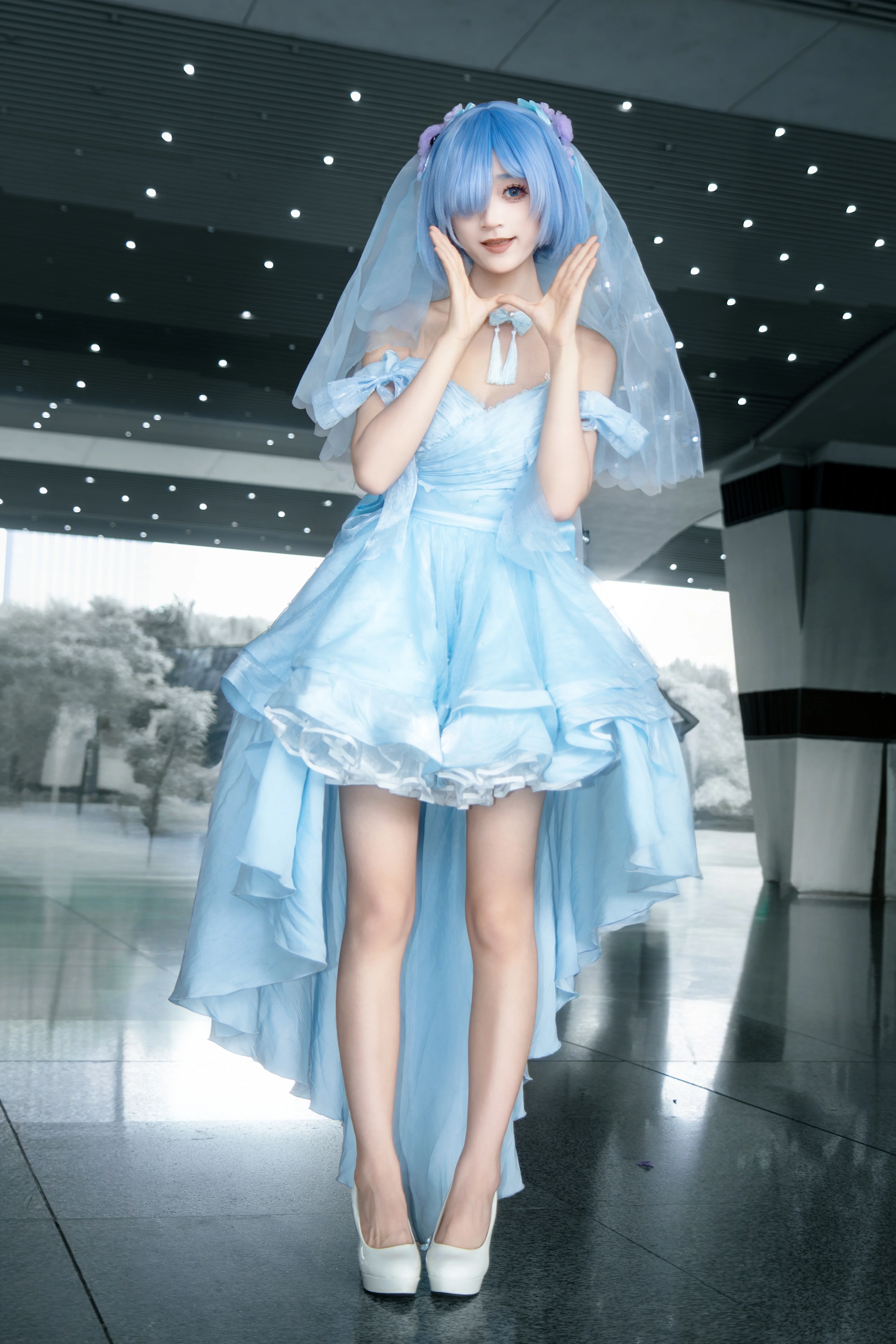 [Rem cosplay] A Girl's Dreamy Blue Wedding Moment - Image 5