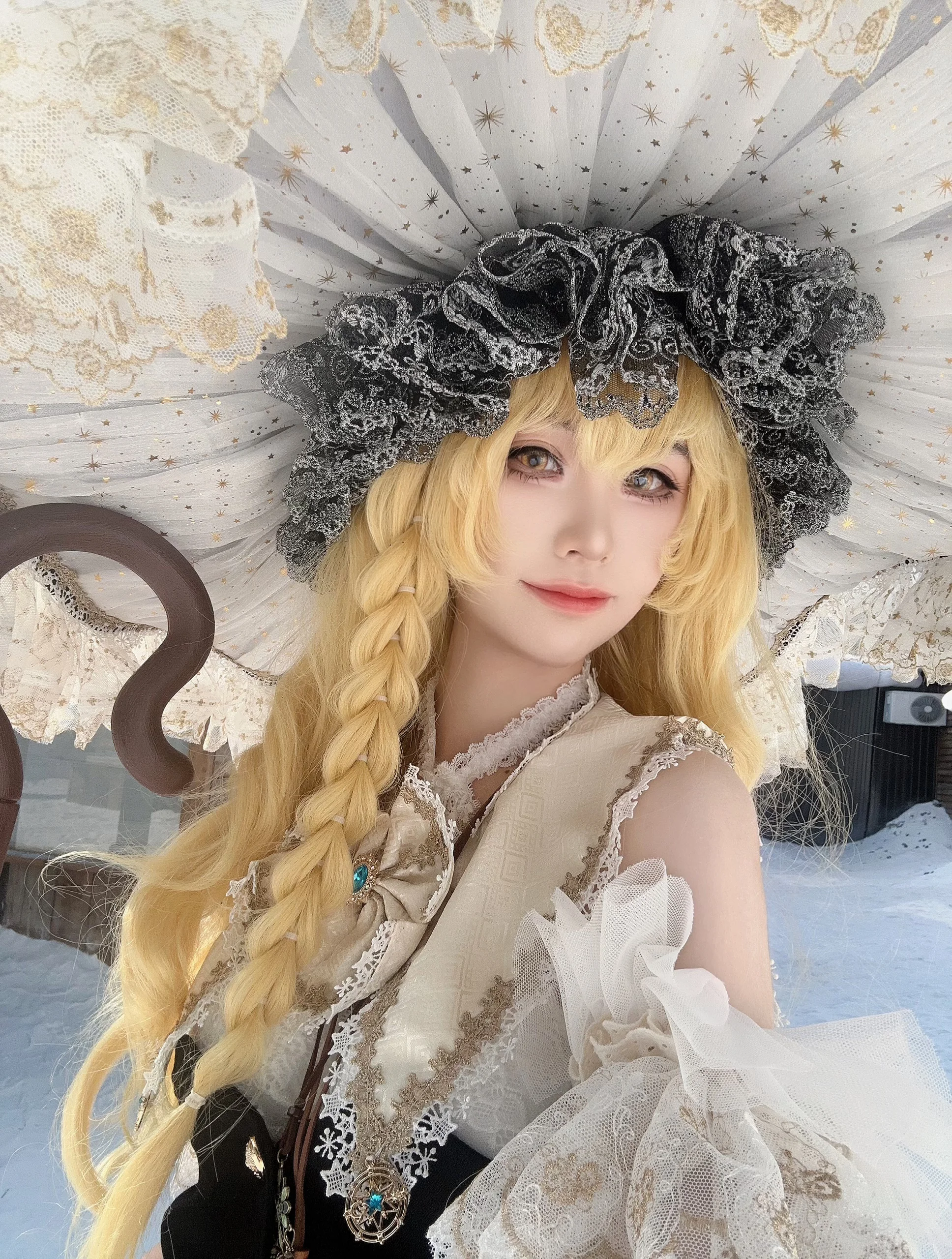 【魔理沙cos】东方project冬日雪景魔法使