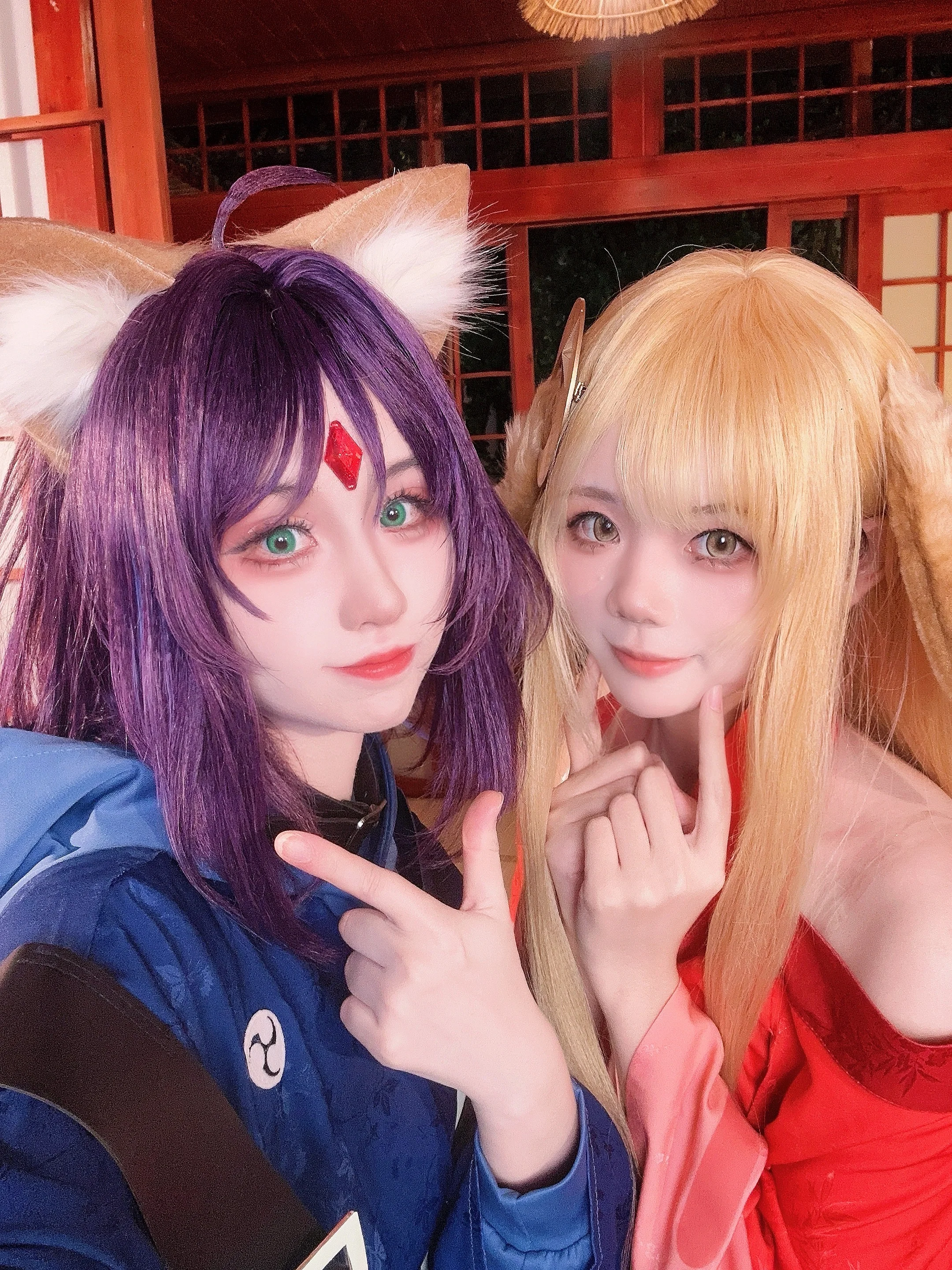 【彩叶cos】超时空辉夜姬的搭档合影，还原和风幻想
