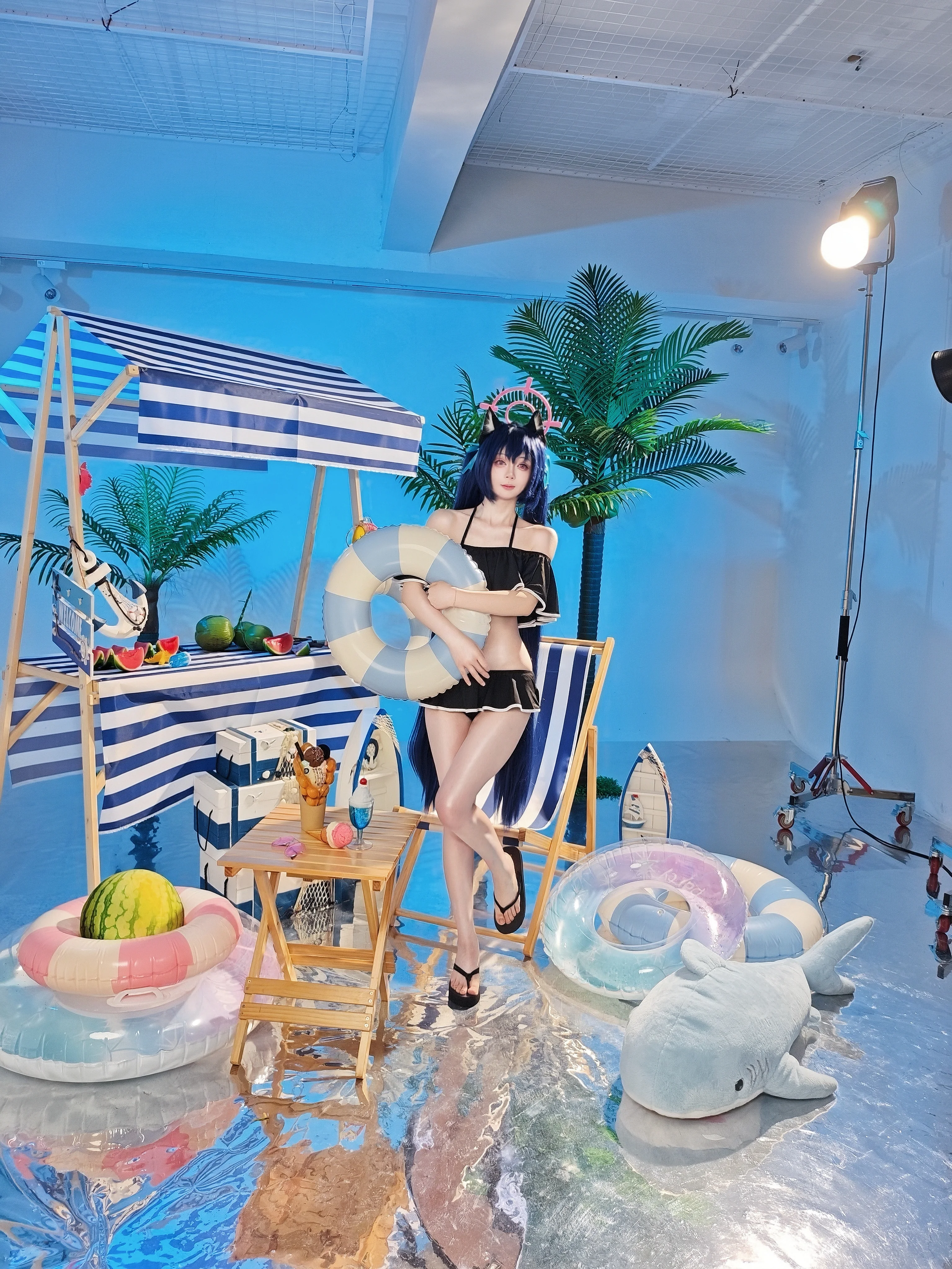 【黑見芹香cos】夏日限定沙灘場景，蔚藍檔案泳裝實錄 - 第 1 張