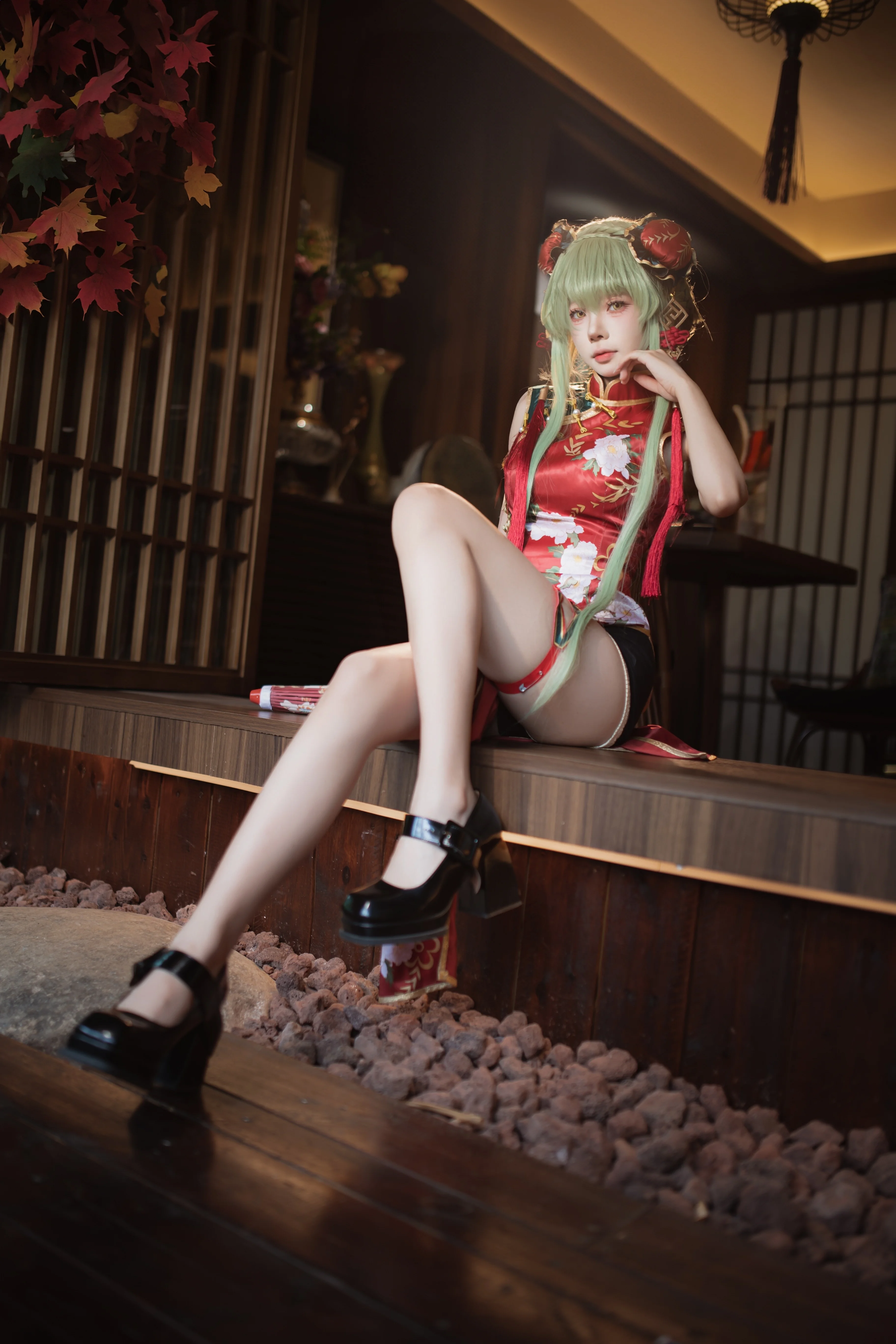 【C.C. cos】魔女旗袍的午后茶歇，鲁鲁修里的永恒魔女 - 第 5 张
