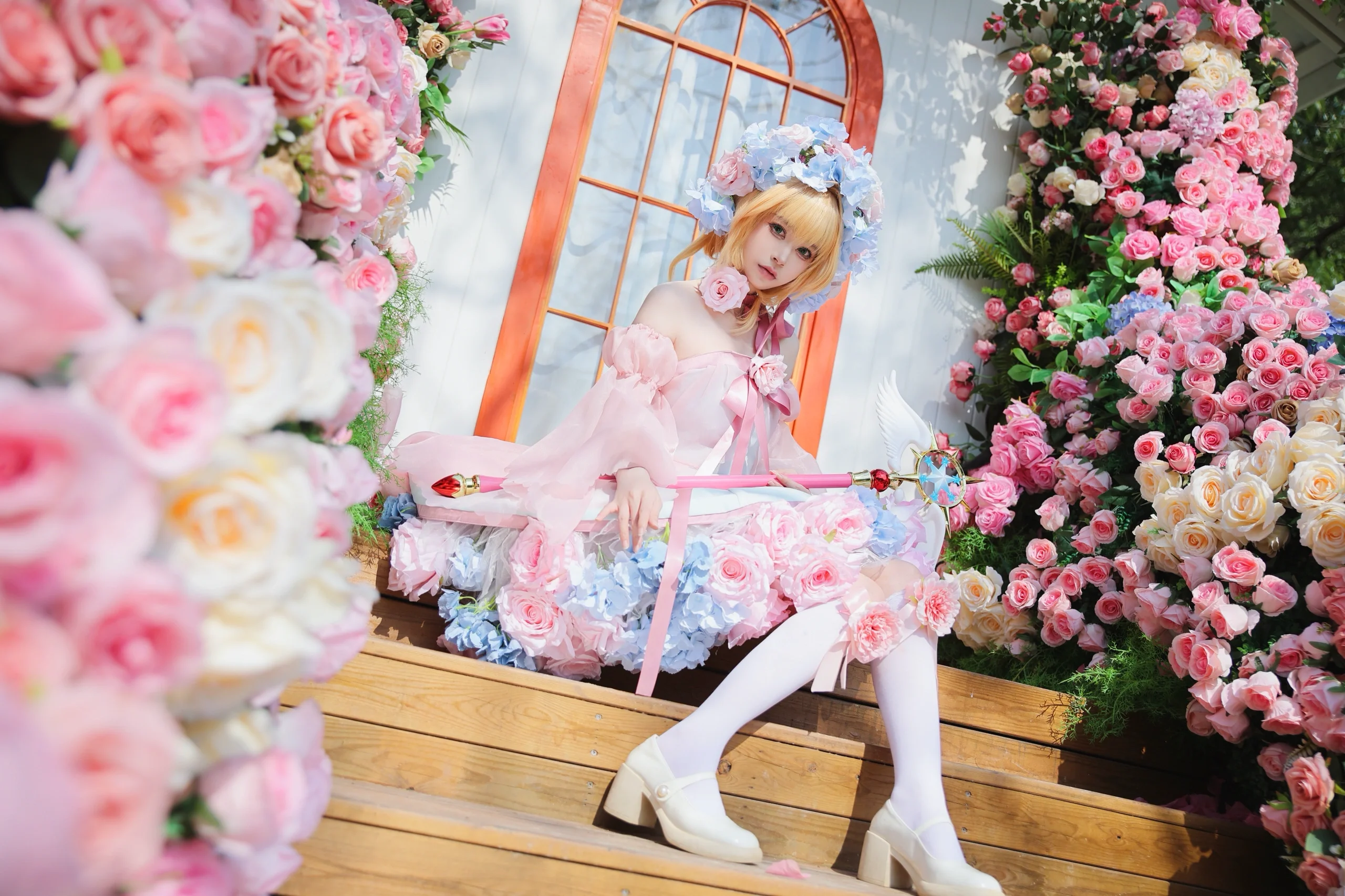 【小樱花仙子cos】在繁花中绽放的梦幻魔法少女 - 第4张
