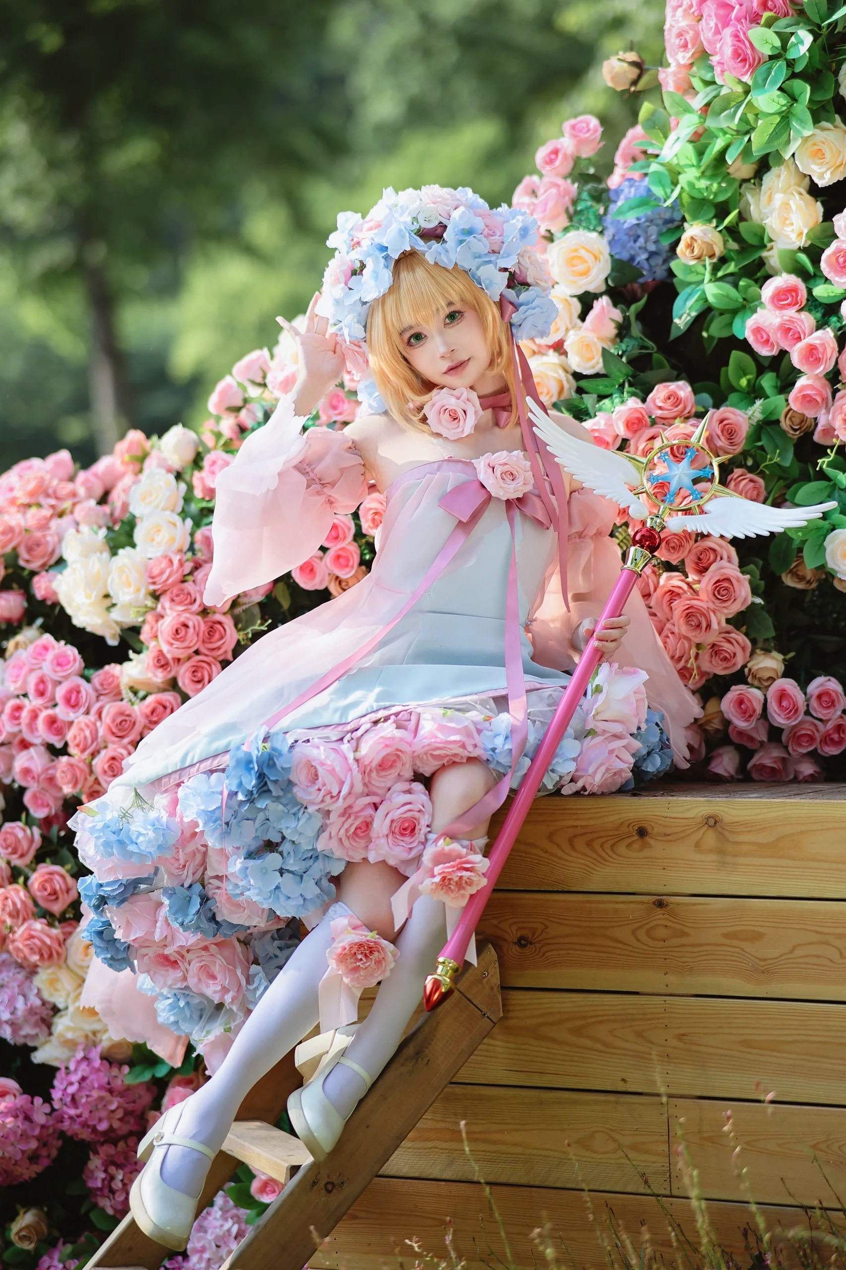 【小樱花仙子cos】在繁花中绽放的梦幻魔法少女 - 第9张