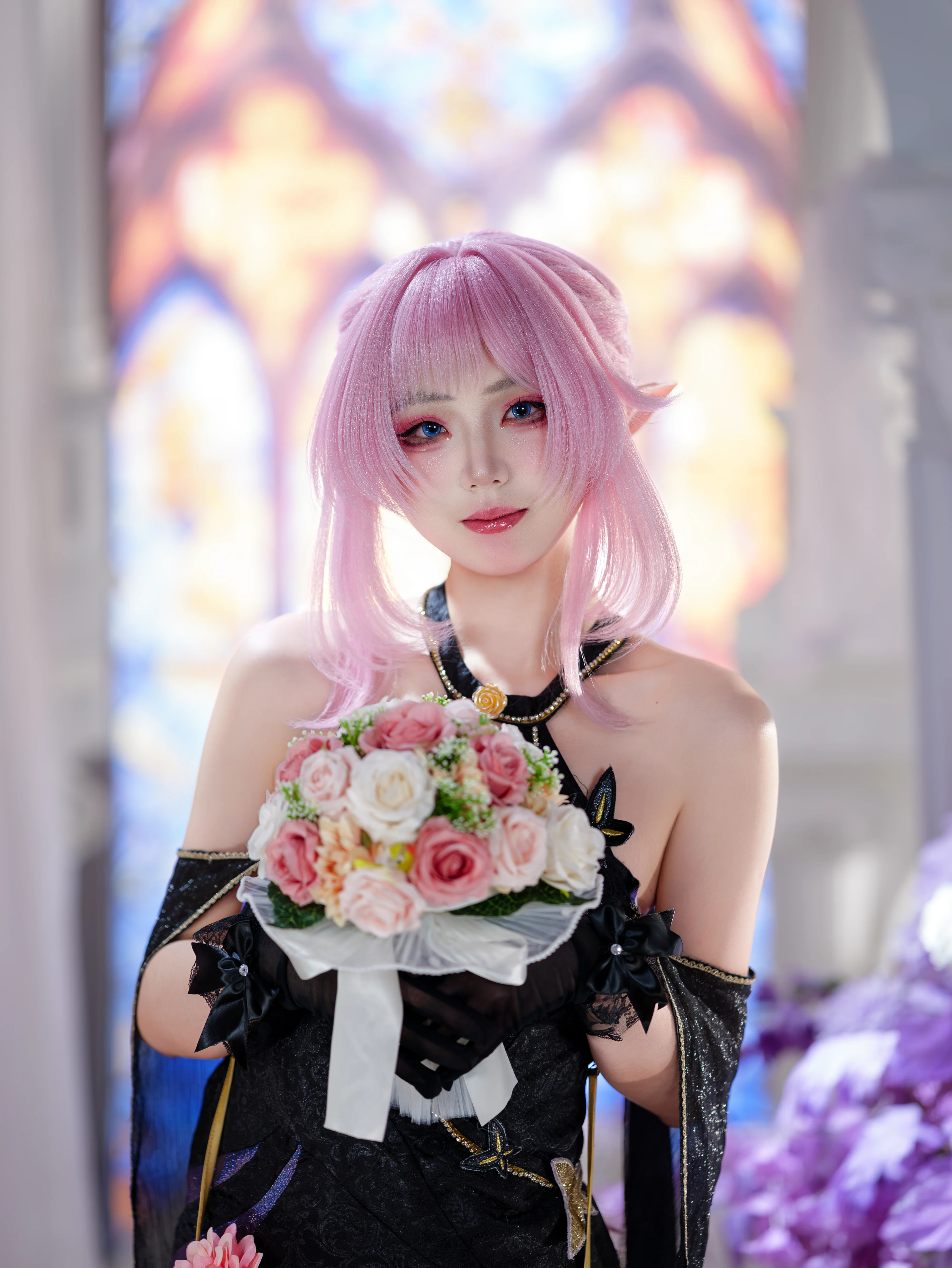 【エリシア コスプレ】崩壊 3rd記憶創造の境、黒いドレスに身を包んだ「真我」の瞬間