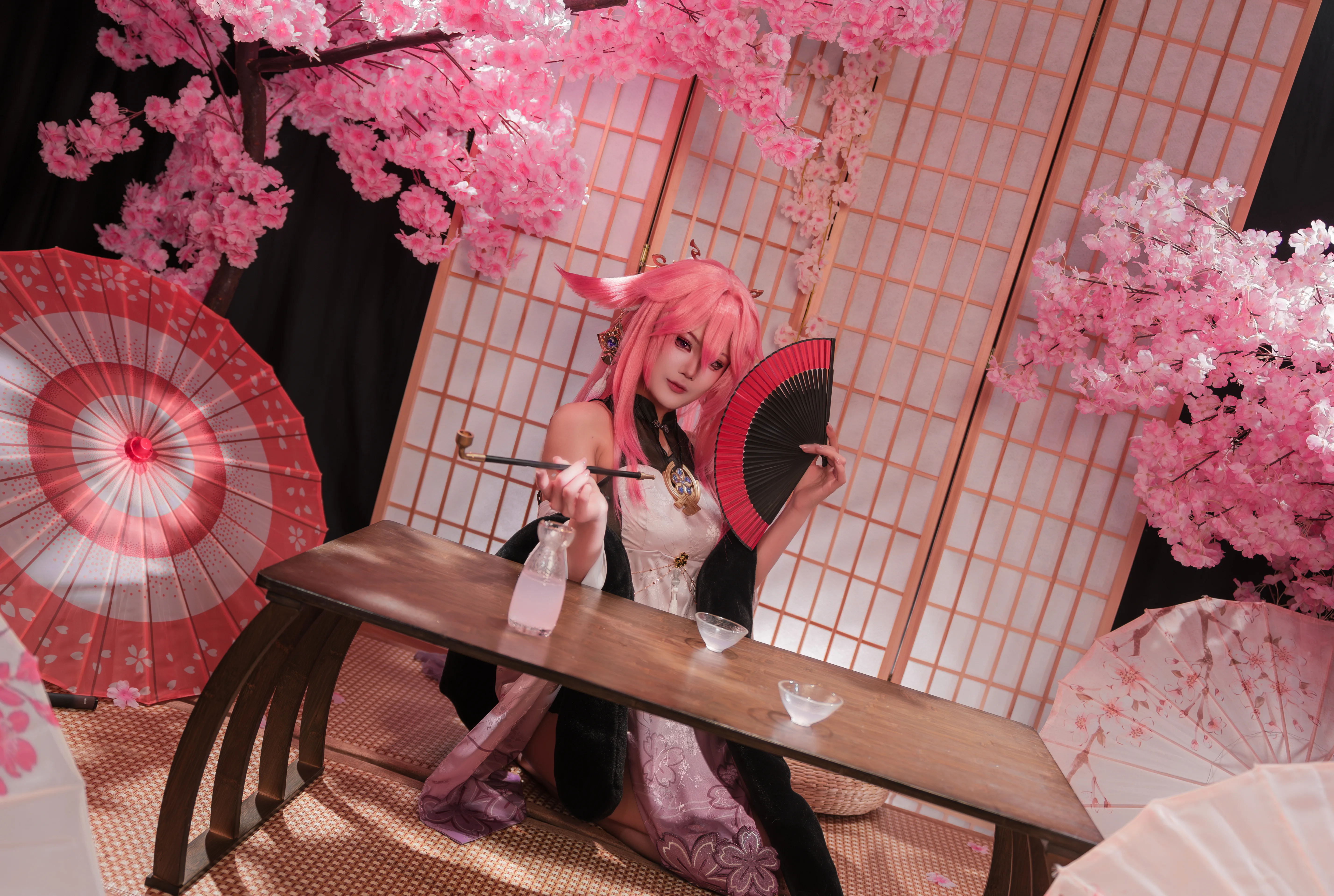 【八重神子cos】鳴神大社的粉色狐仙，同人自搭呈現靈動畫卷 - 第 10 張