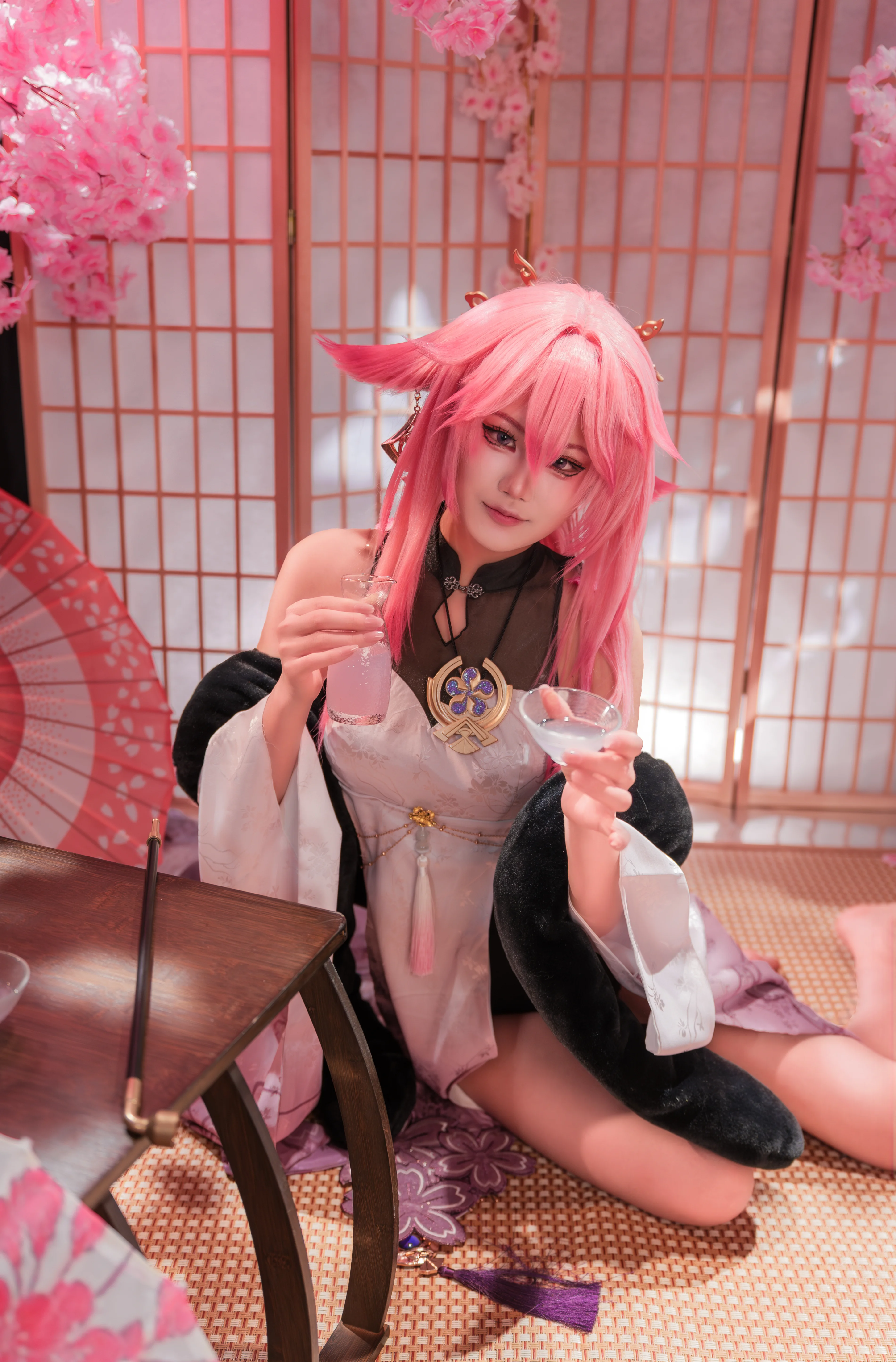 【八重神子cos】鳴神大社的粉色狐仙，同人自搭呈現靈動畫卷 - 第 11 張