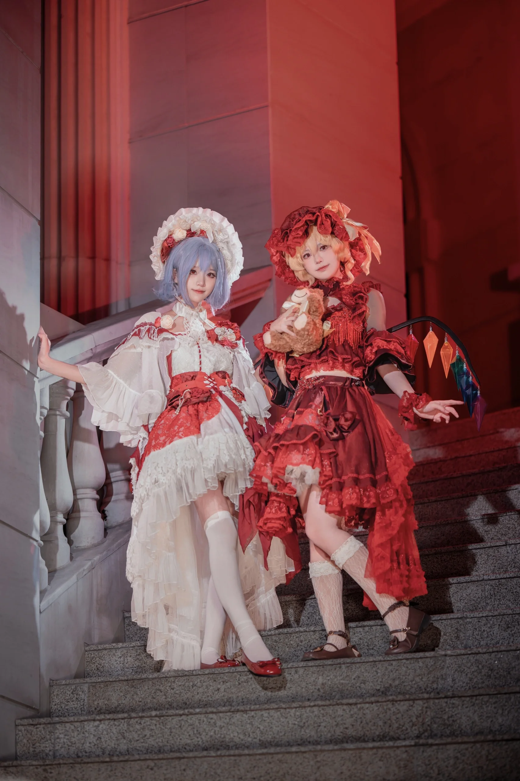 【芙兰朵露cos】与蕾米莉亚共度的东方Project红月时刻 - 第 2 张