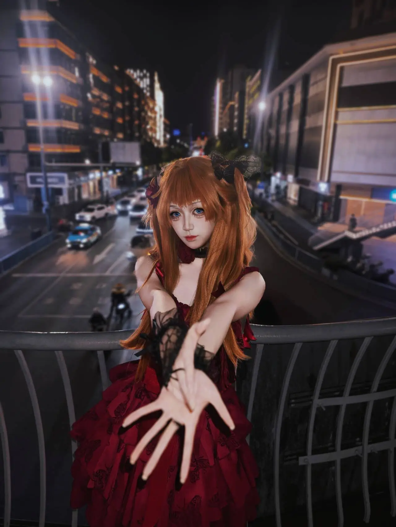 【明日香cos】EVA的红色身影，夜拍街头的第二适格者 - 第 2 张