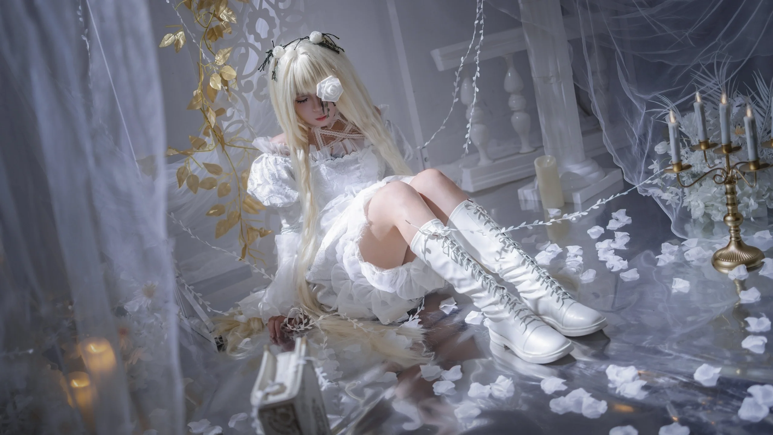 【雪华绮晶cos】蔷薇少女的白蔷薇与镜中幻影 - 第 2 张