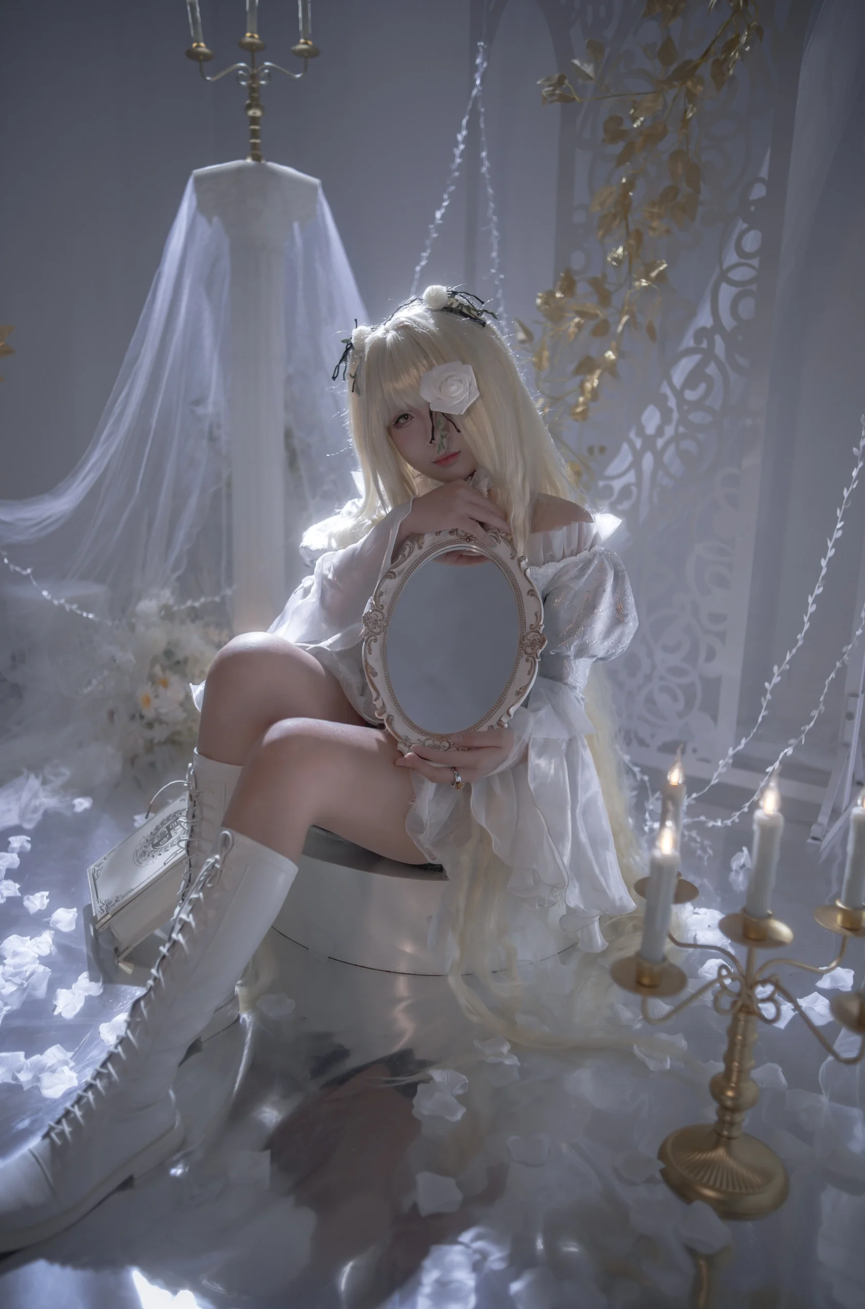 【雪华绮晶cos】蔷薇少女的白蔷薇与镜中幻影 - 第 4 张