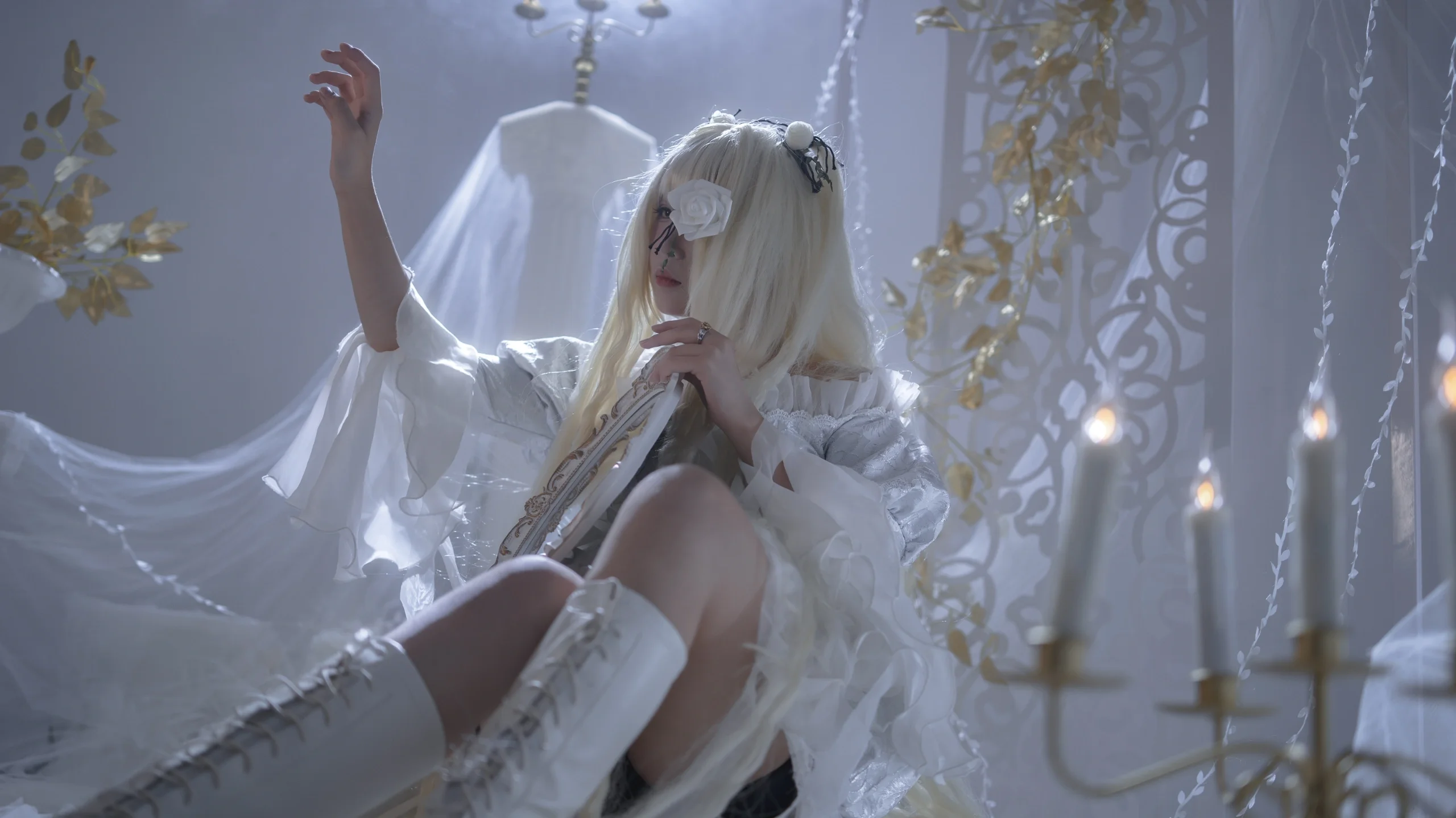【雪华绮晶cos】蔷薇少女的白蔷薇与镜中幻影 - 第 6 张