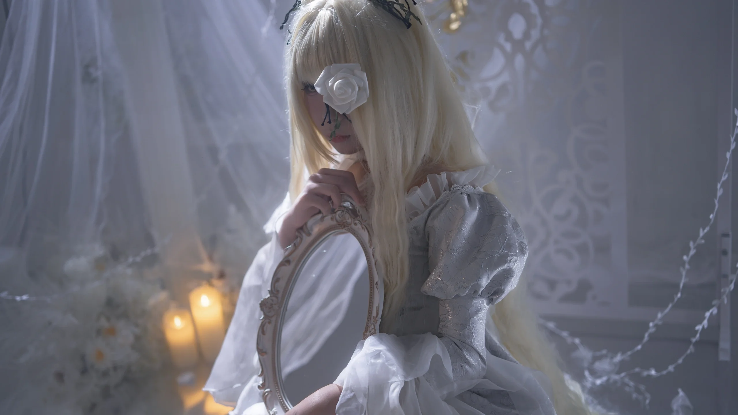 【雪华绮晶cos】蔷薇少女的白蔷薇与镜中幻影 - 第 7 张