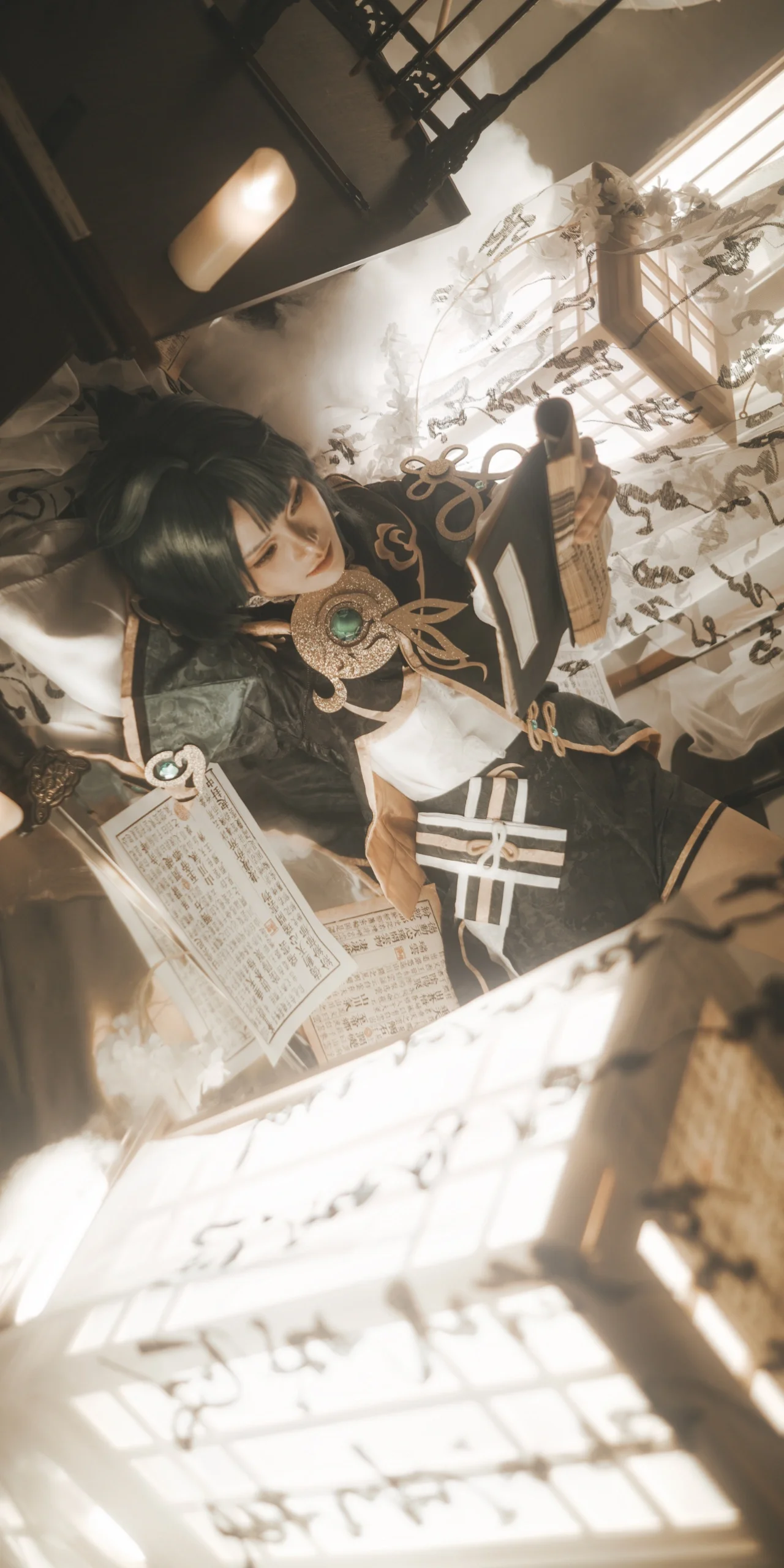 【行秋cos】墨色纸香间的诗意，沉浸于行秋的文人世界 - 第11张