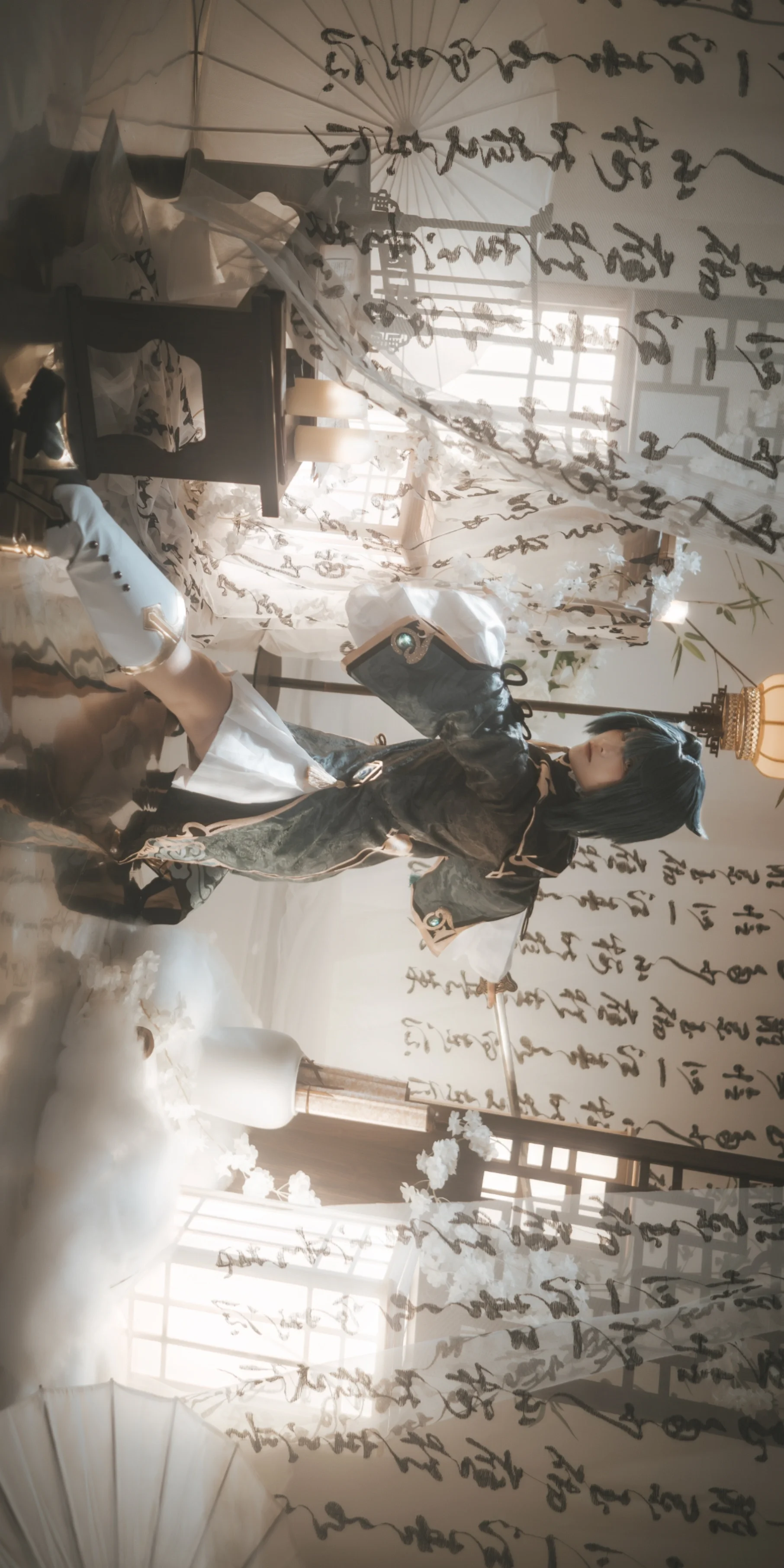 【行秋cos】墨色纸香间的诗意，沉浸于行秋的文人世界 - 第12张