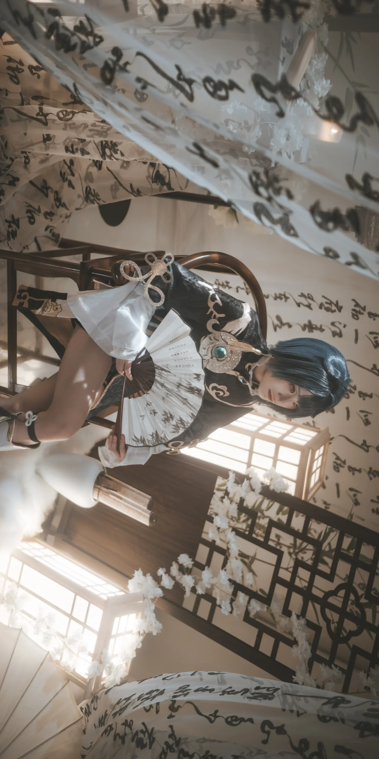 【行秋cos】墨色纸香间的诗意，沉浸于行秋的文人世界 - 第3张