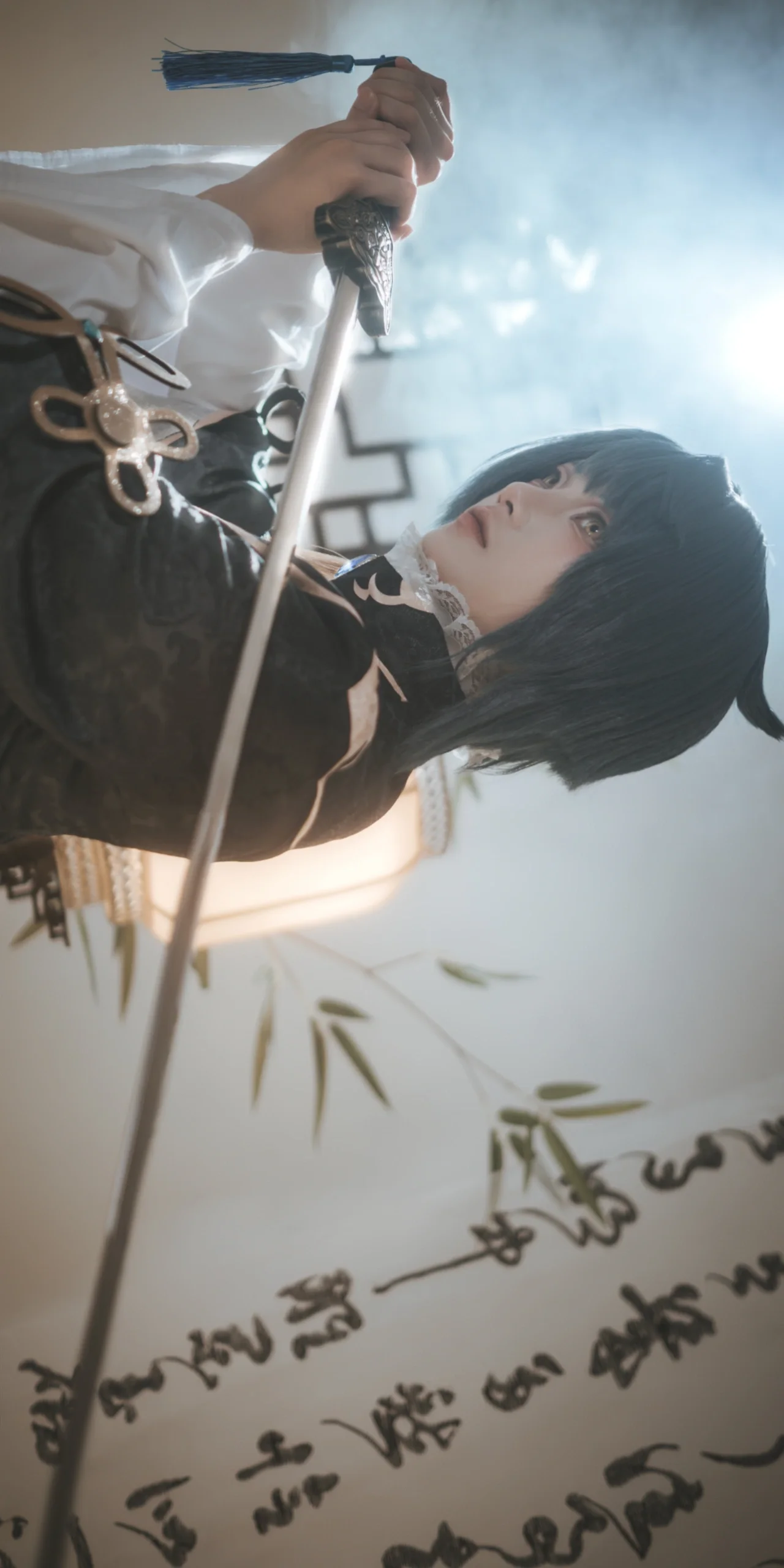【行秋cos】墨色纸香间的诗意，沉浸于行秋的文人世界 - 第8张