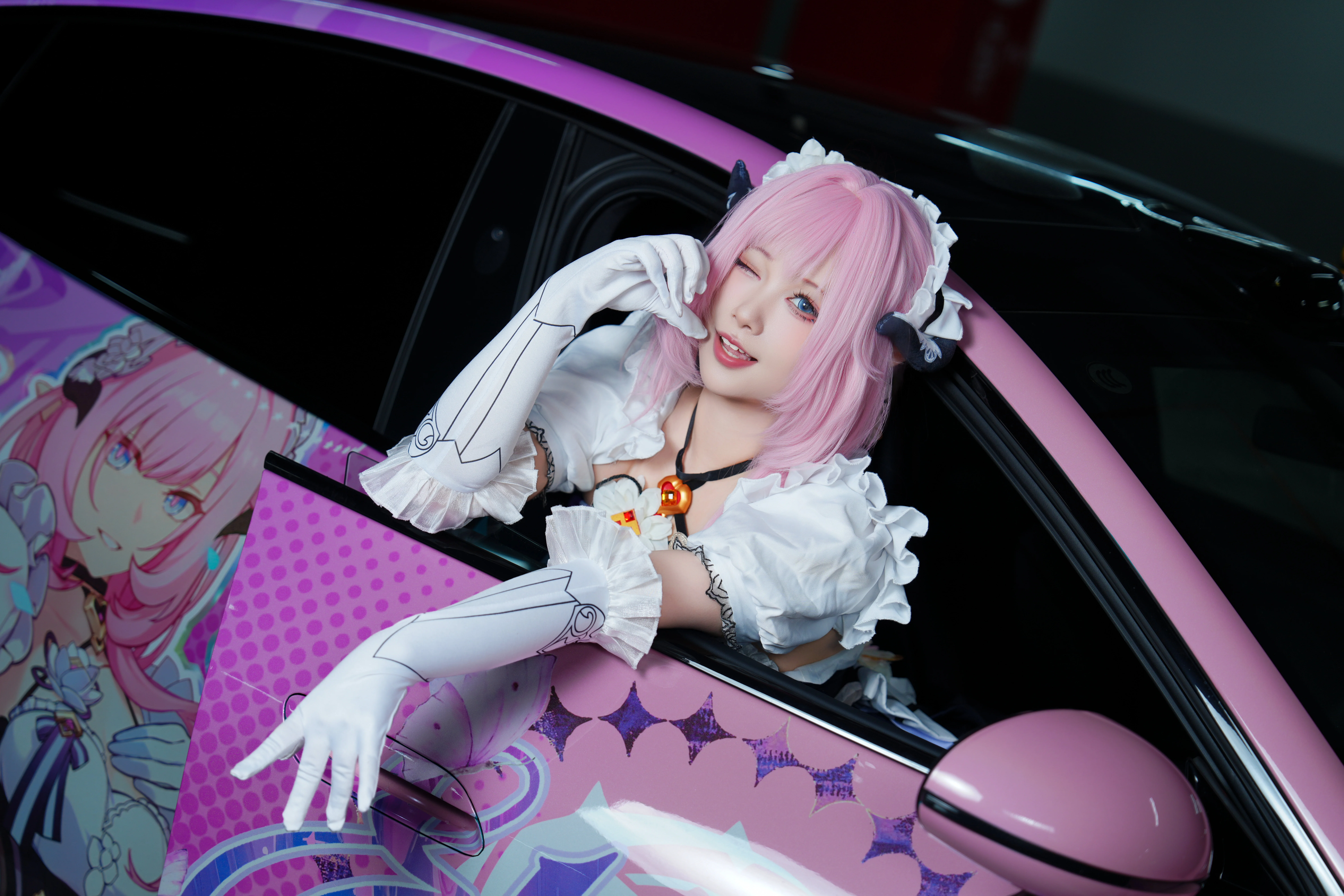 【爱莉希雅cos】崩坏3里的粉色妖精小姐与痛车日常