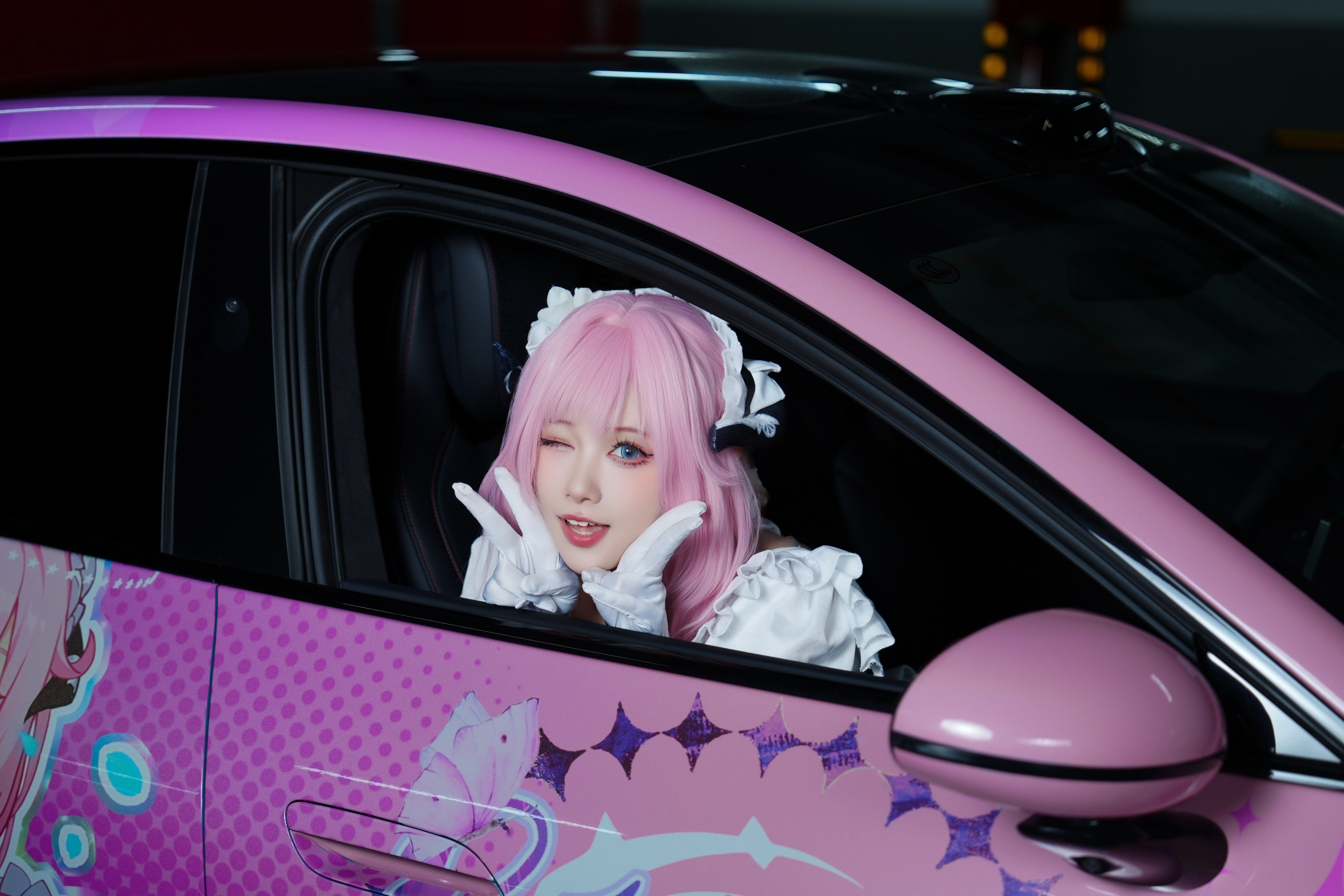 【爱莉希雅cos】崩坏3里的粉色妖精小姐与痛车日常 - 第 2 张