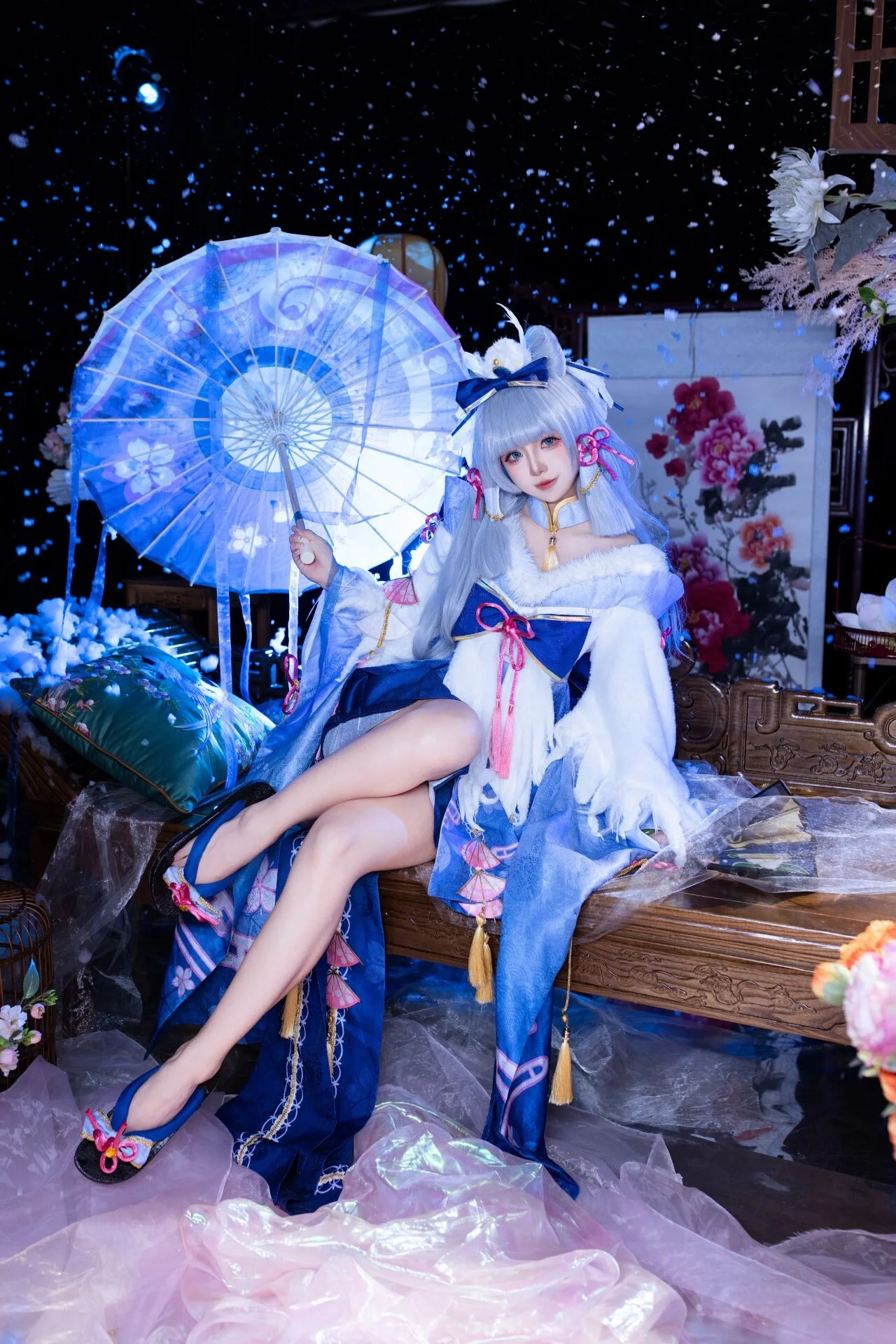 【神里绫华cos】同人白鹭樱华的雪景棚拍 - 第 1 张