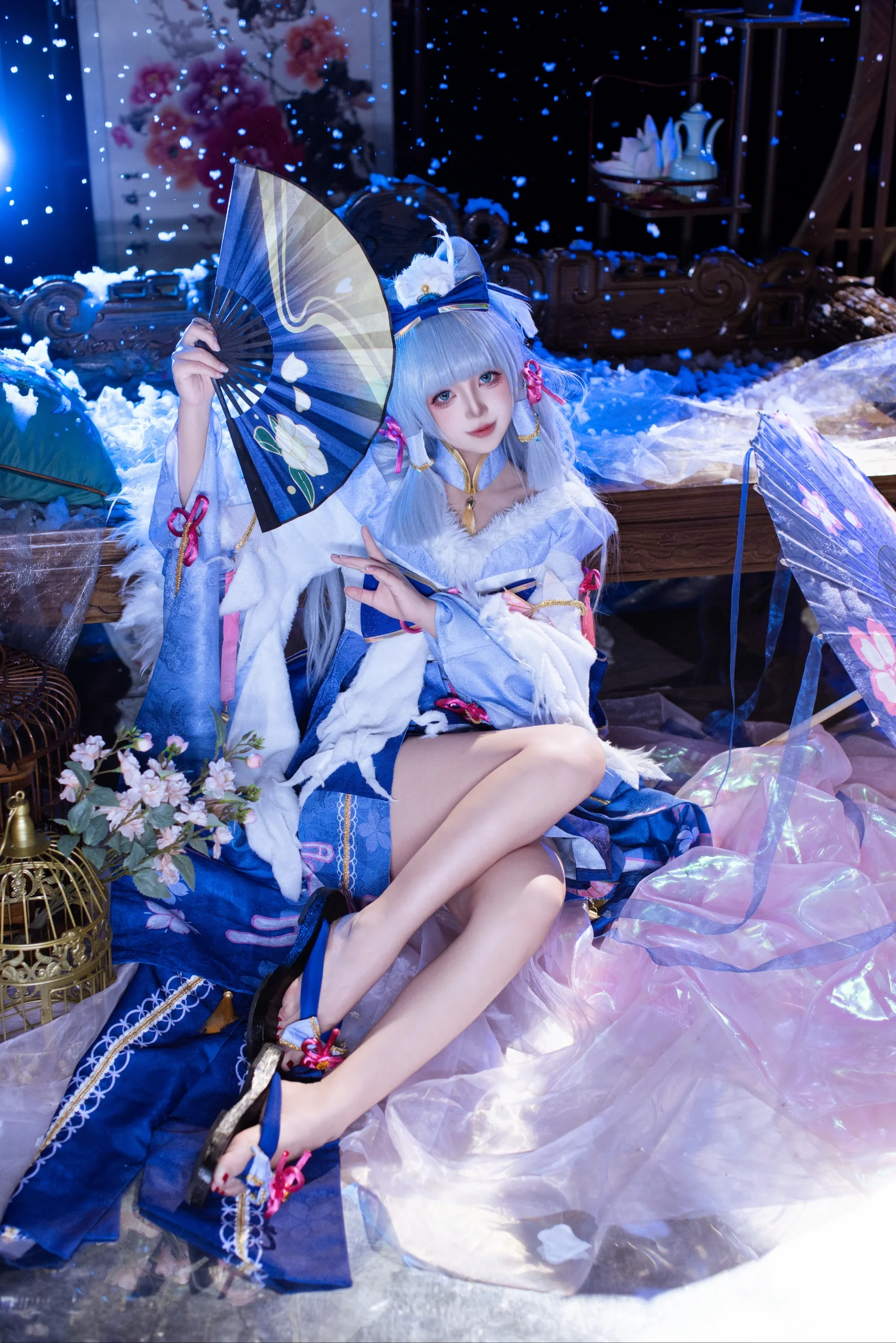 【神里绫华cos】同人白鹭樱华的雪景棚拍 - 第 4 张