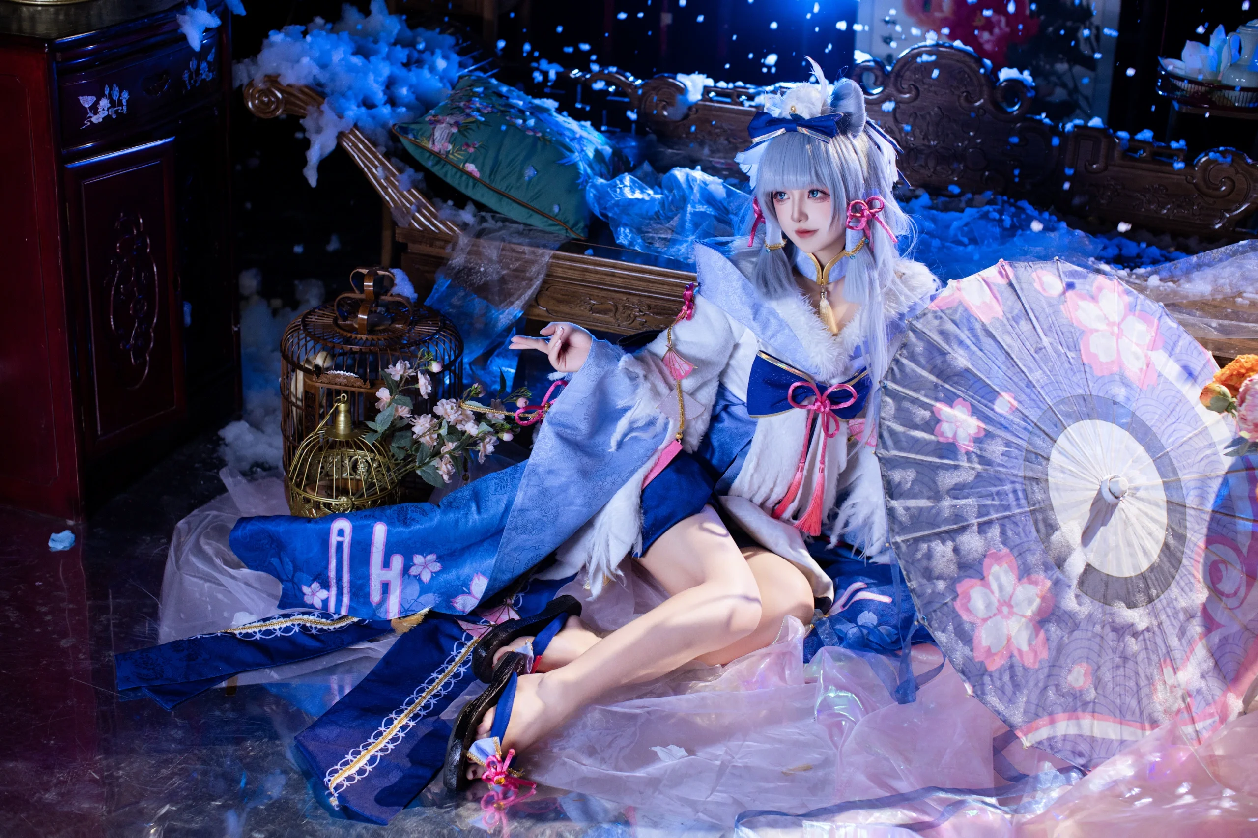 【神里绫华cos】同人白鹭樱华的雪景棚拍 - 第 5 张