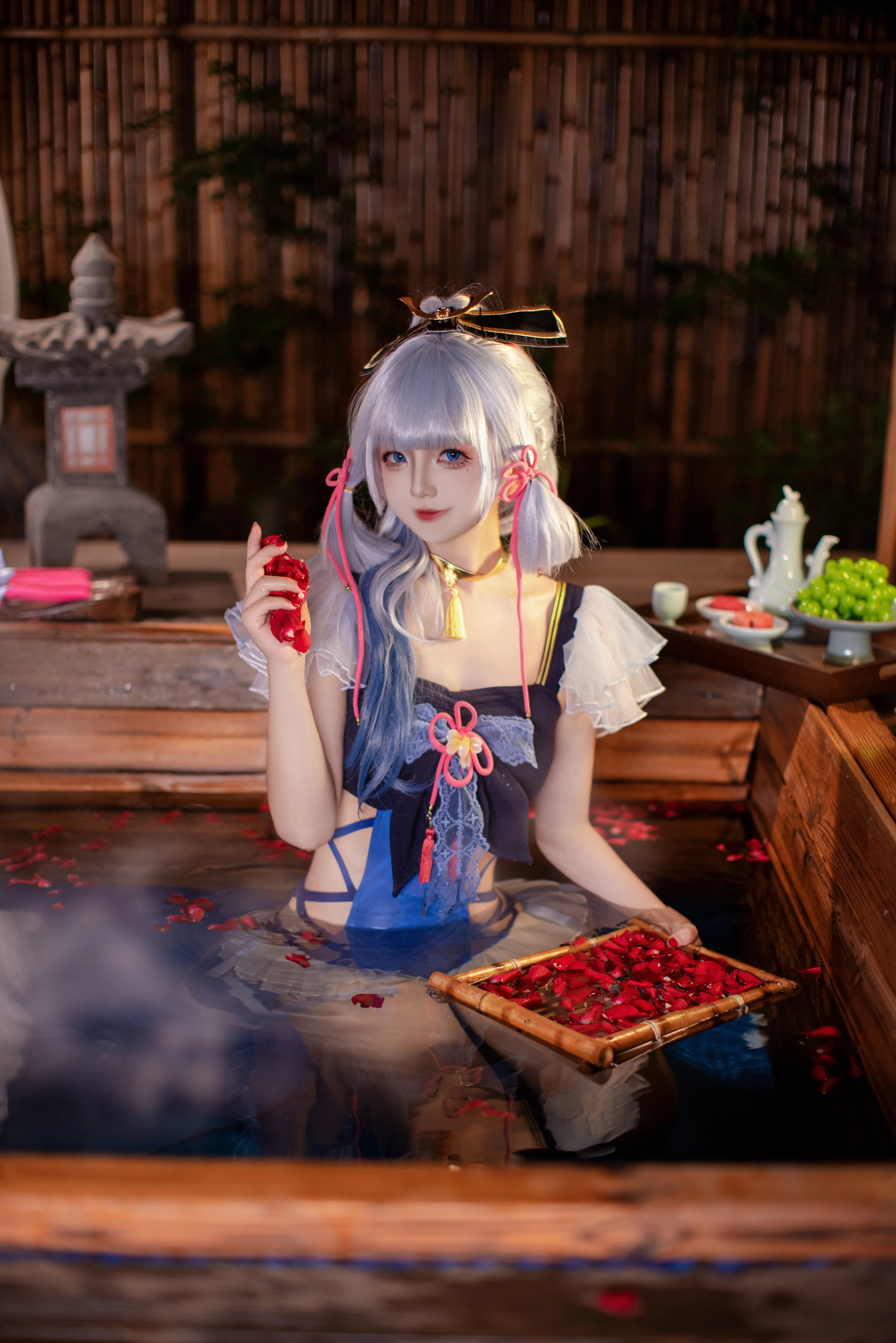 【神里綾華 コスプレ】稲妻の白鷺の姫君の夏日湯泉小休止 - 1 枚目