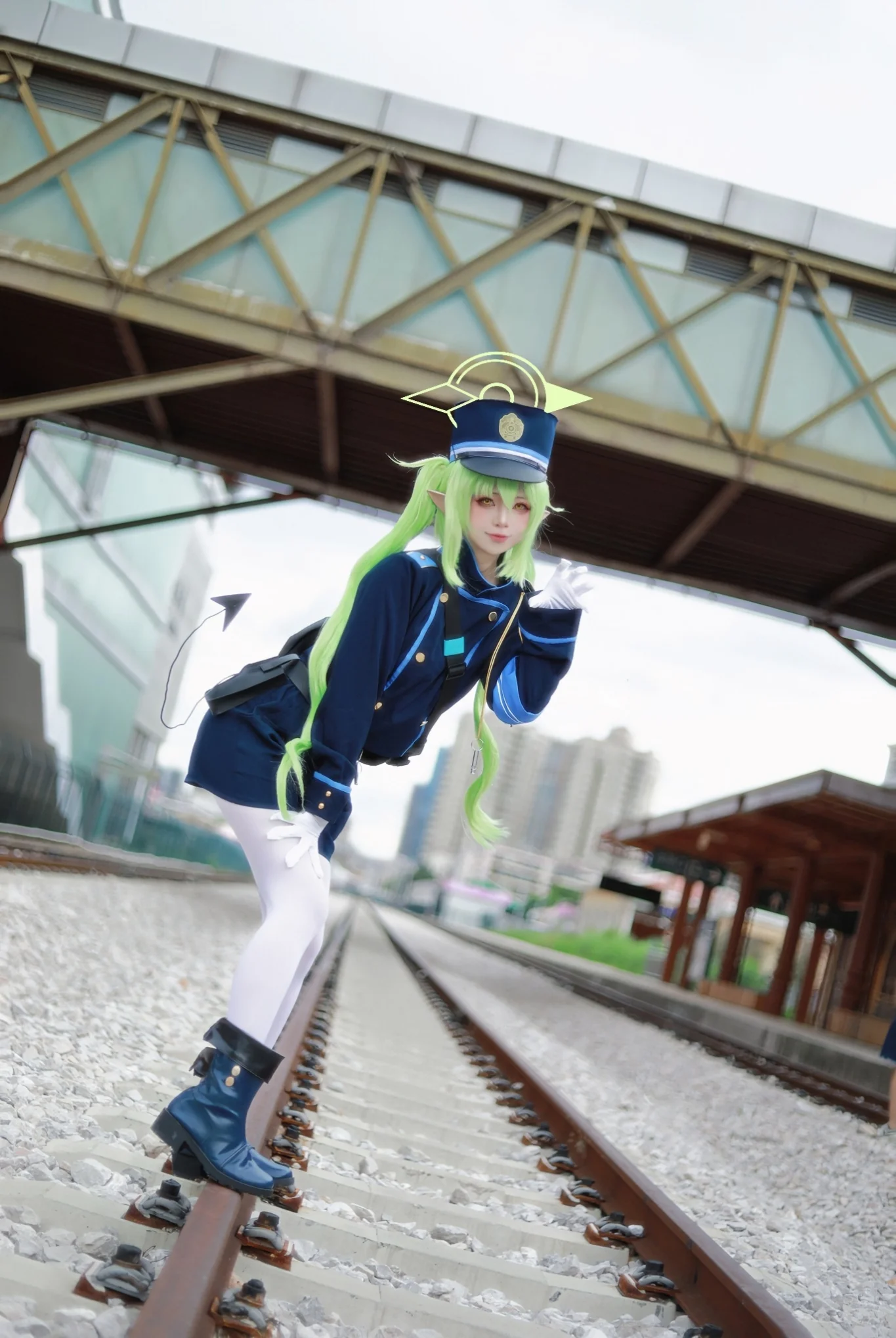 【橘望cos】蔚蓝档案的铁路巡查员，今天也是认真执勤的一天 - 第 1 张