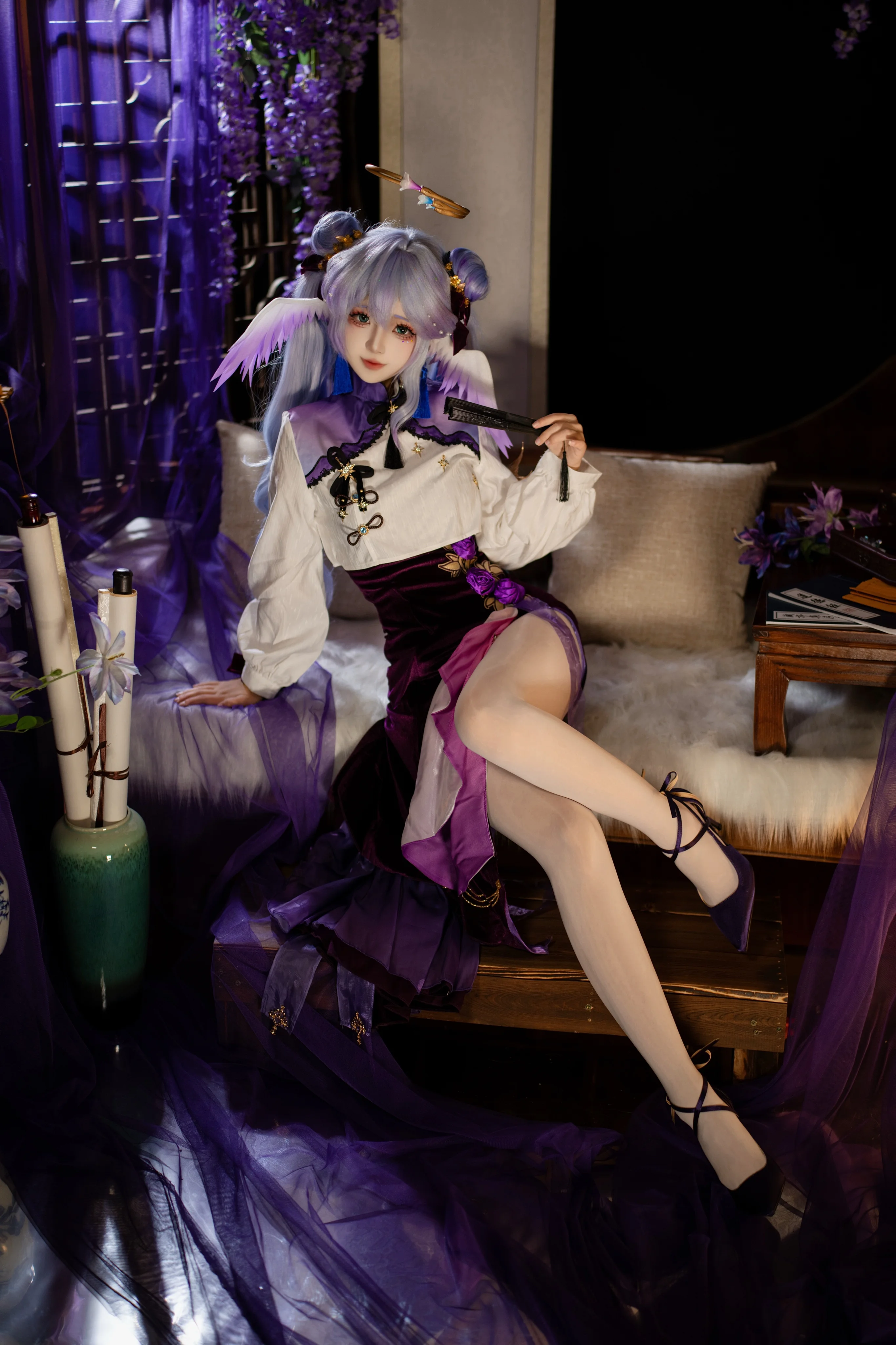 【知更鸟cos】崩坏星穹铁道中华风，紫藤花下的中式浪漫 - 第 3 张
