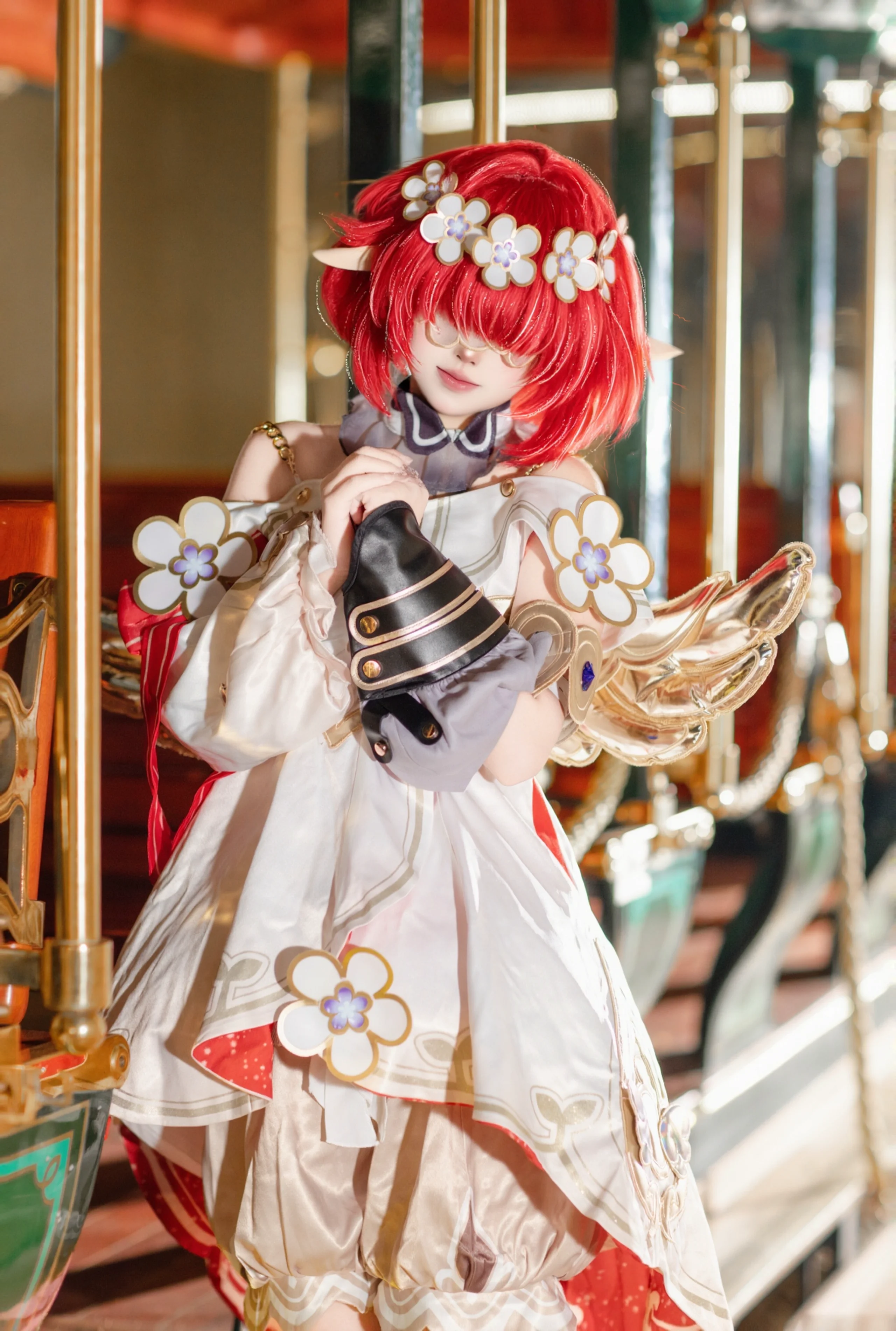 [Tighnari cosplay] Fenglongwan Cherry Blossom Little Train, a Real-Life Version Platform of Honkai: Star Rail - Image 8