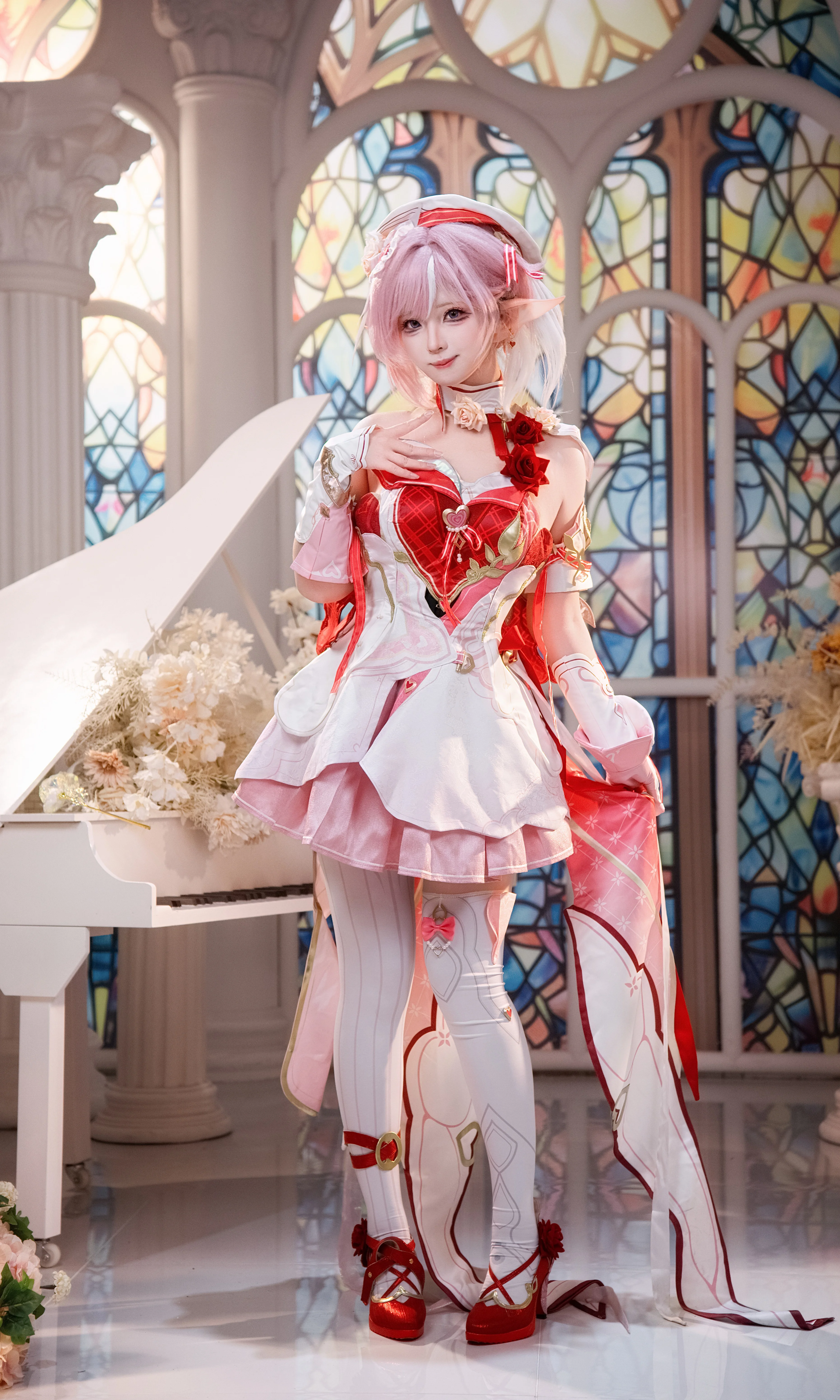 【エリシア コスプレ】崩壊 3rdの「愛願の妖精」、レンズで捉える飛花と琴の音 - 2 枚目