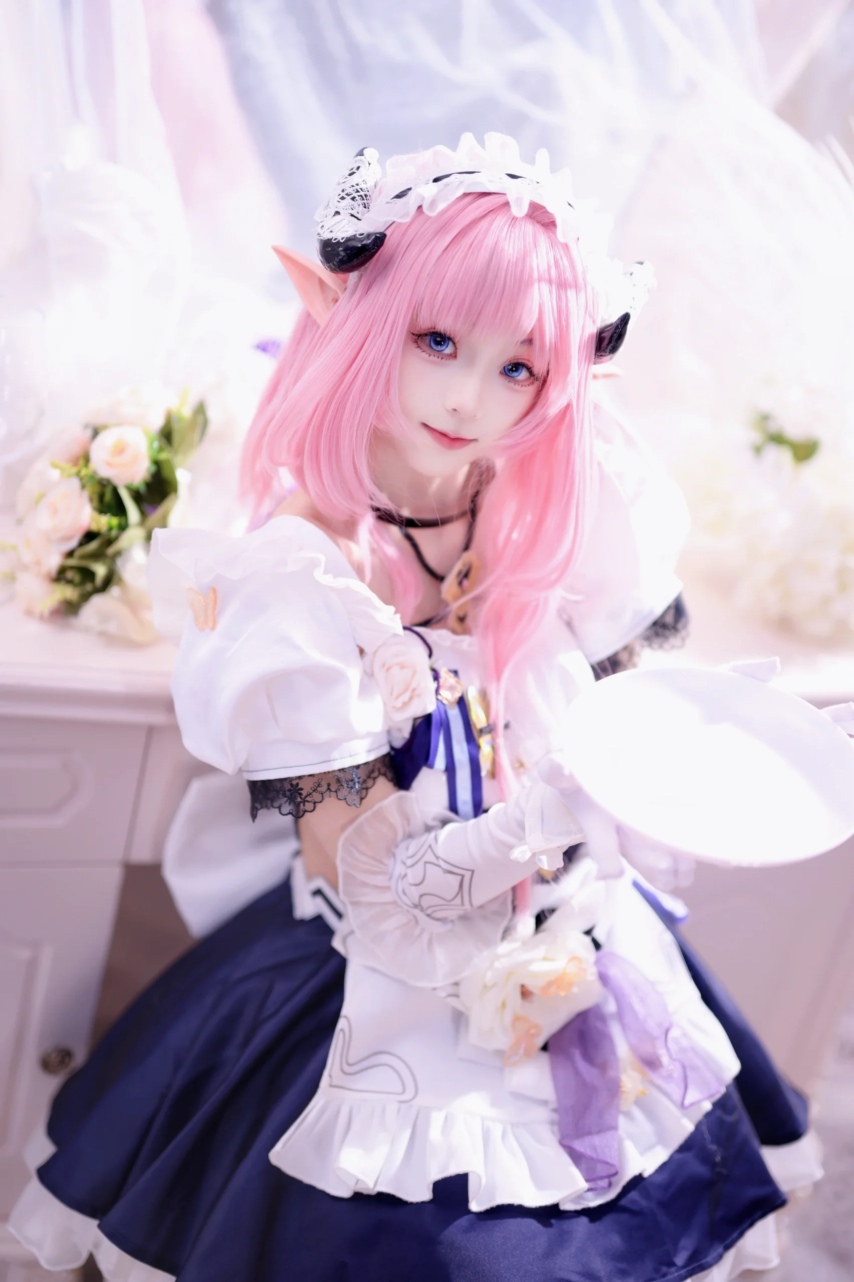 【愛莉希雅cos】粉色女僕裝下的無暇笑容，崩壞三的溫柔日常