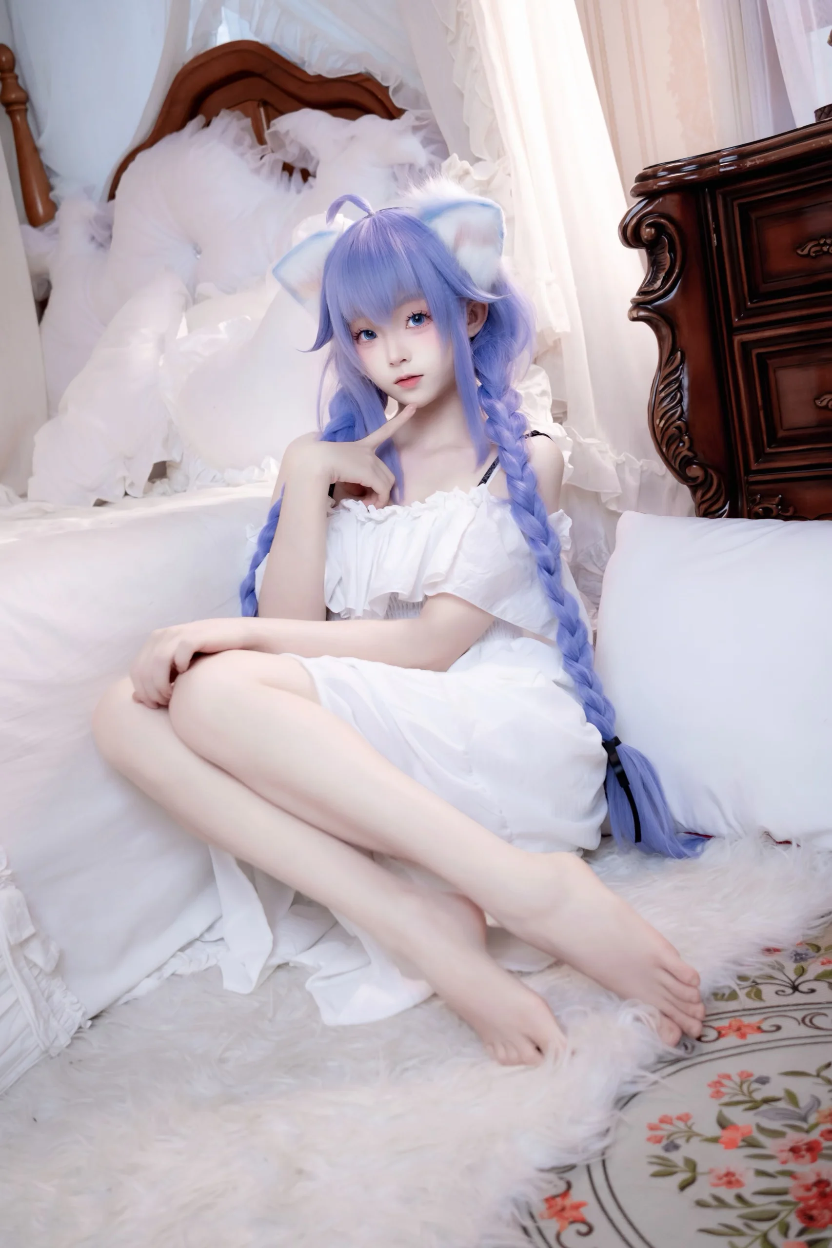 【洛琪希cos】无职转生中的蓝发魔导士，静享午后时光 - 第 2 张