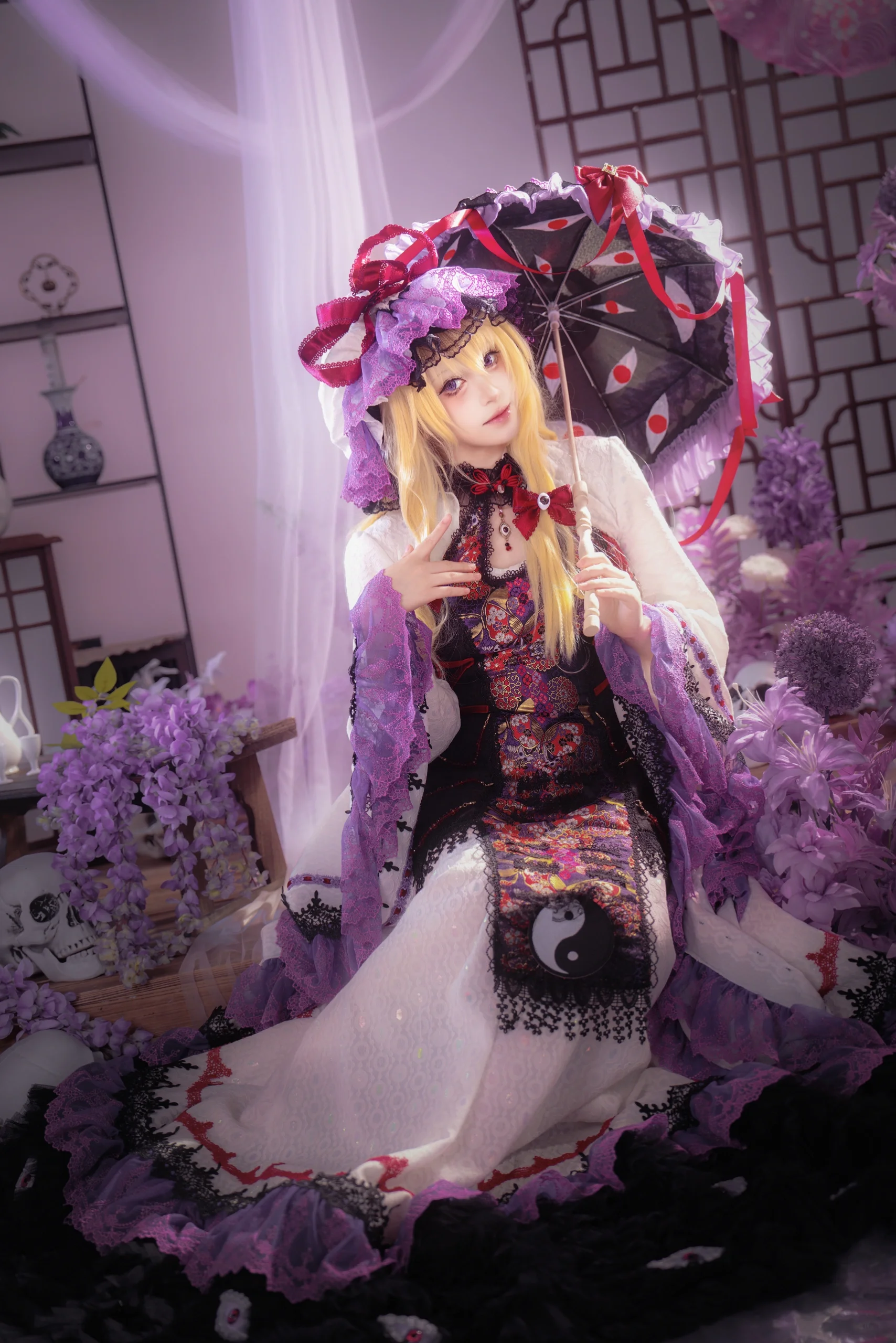 【八雲紫cos】東方Project，隙間中的紫華與神秘意境 - 第 3 張