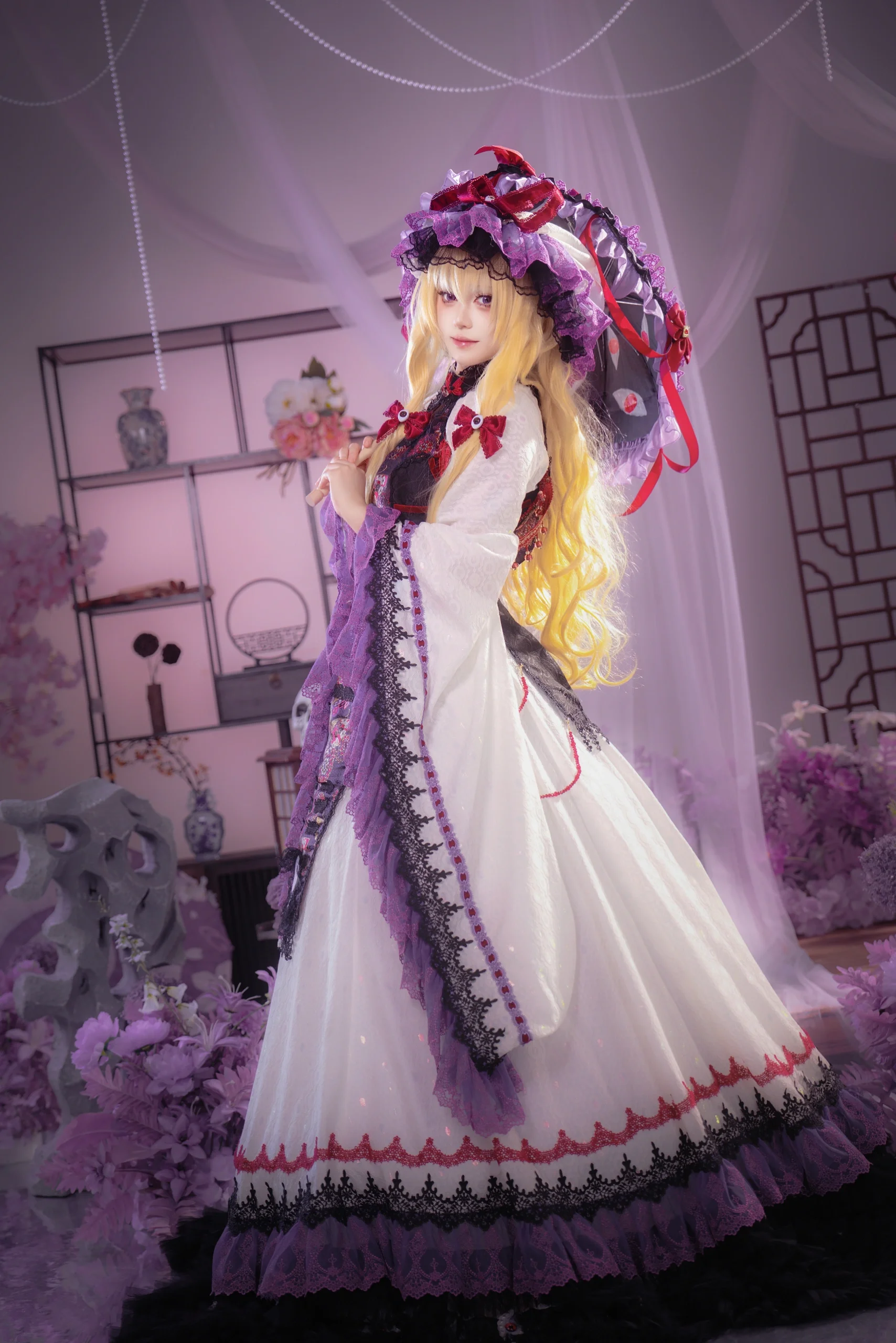 【八雲紫cos】東方Project，隙間中的紫華與神秘意境 - 第 4 張