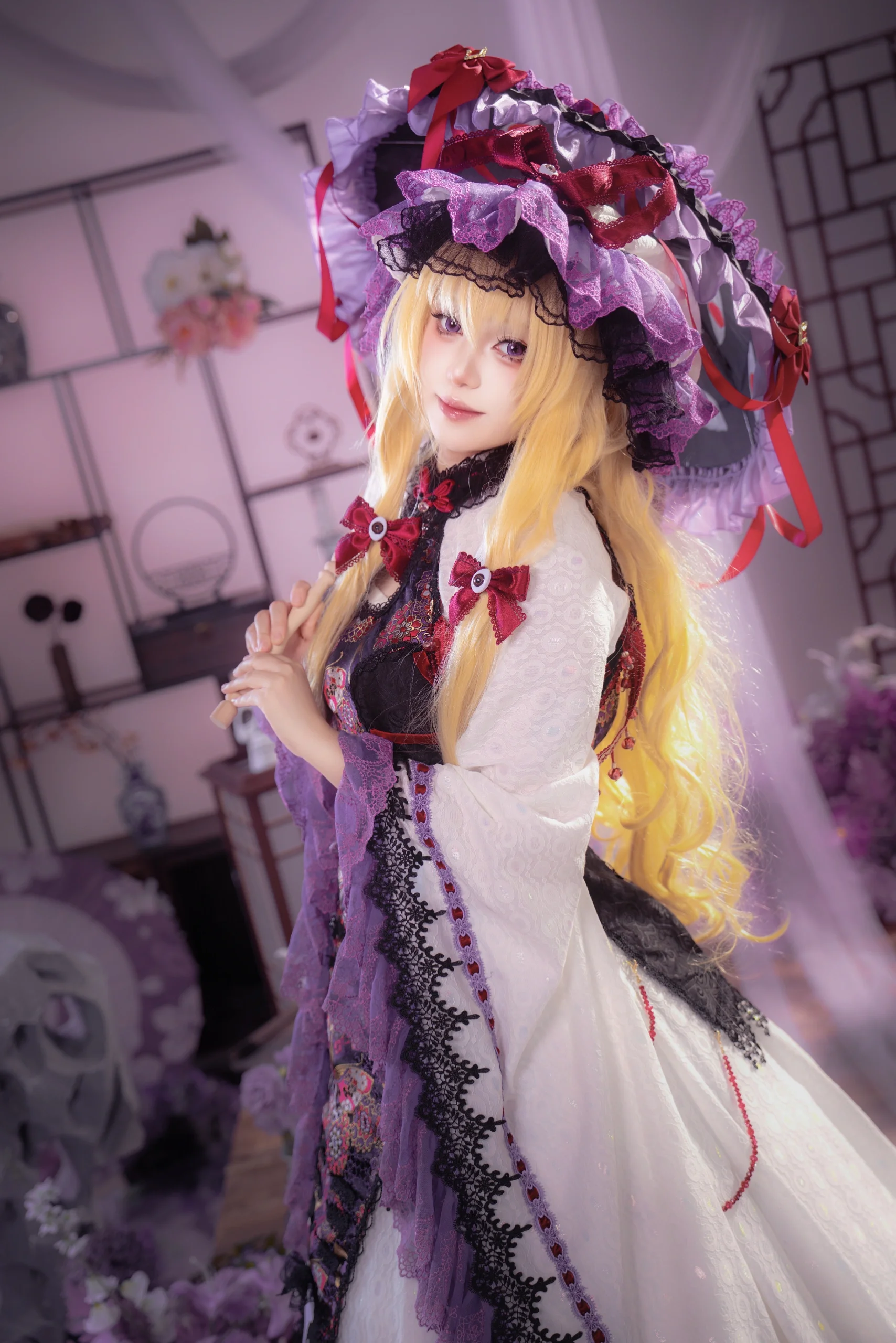 【八雲紫cos】東方Project，隙間中的紫華與神秘意境 - 第 6 張